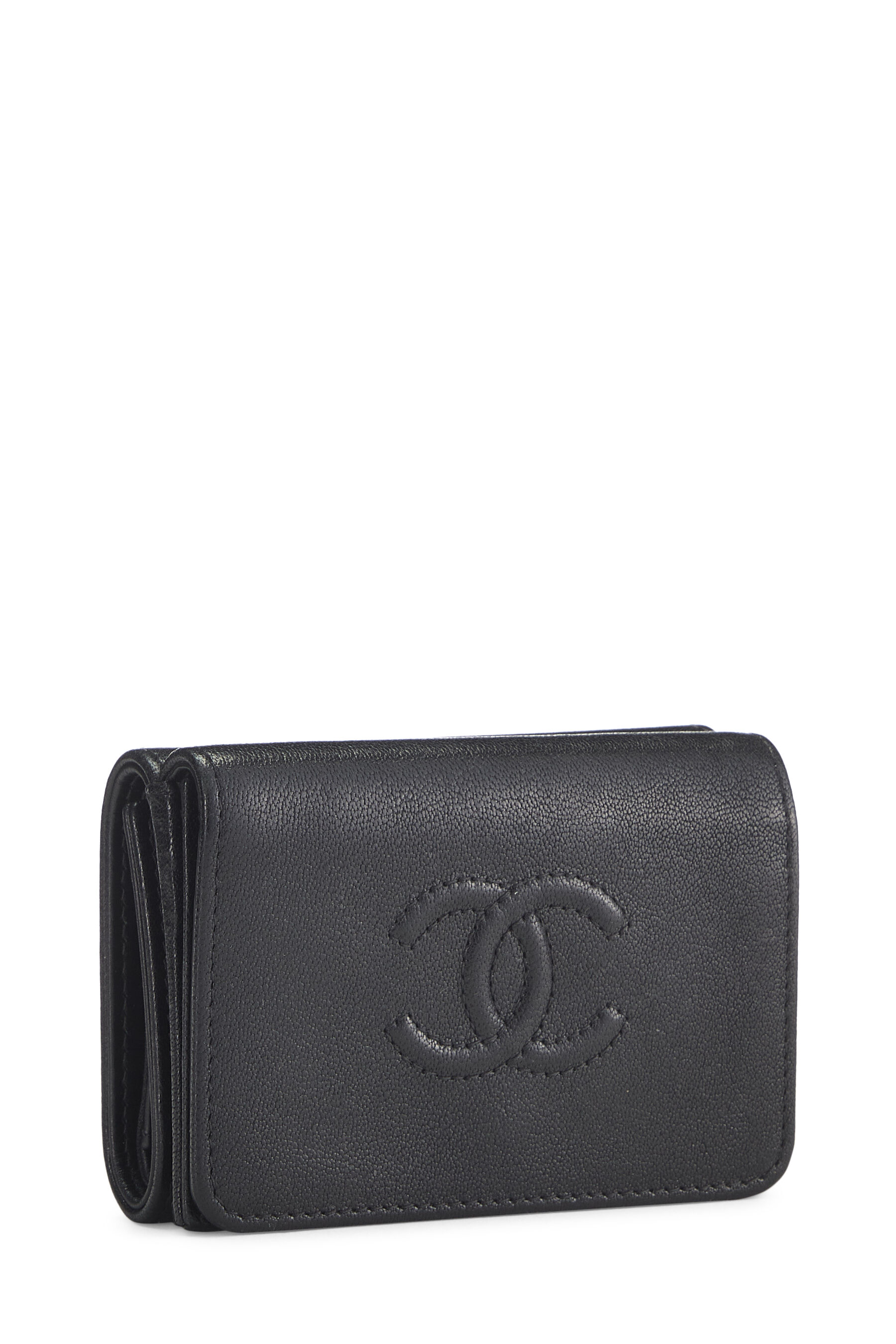 Chanel - Black Lambskin Timeless 'CC' Compact Wallet