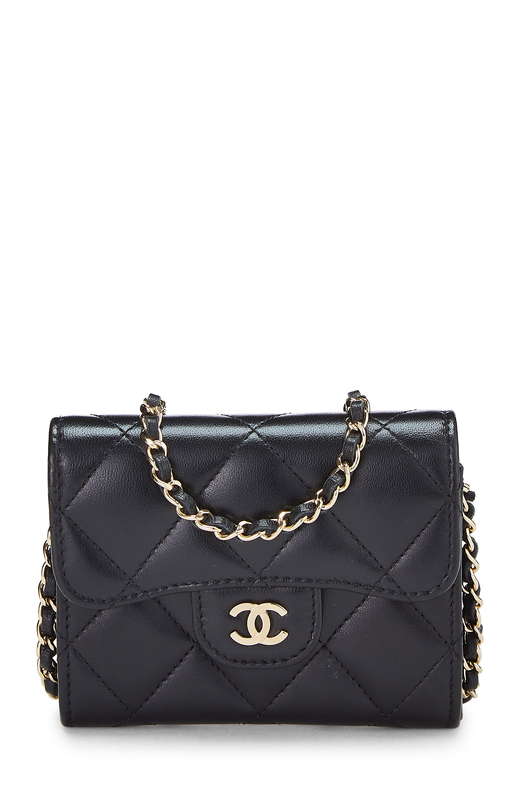Chanel - Black Quilted Lambskin Classic Flap Coin Purse