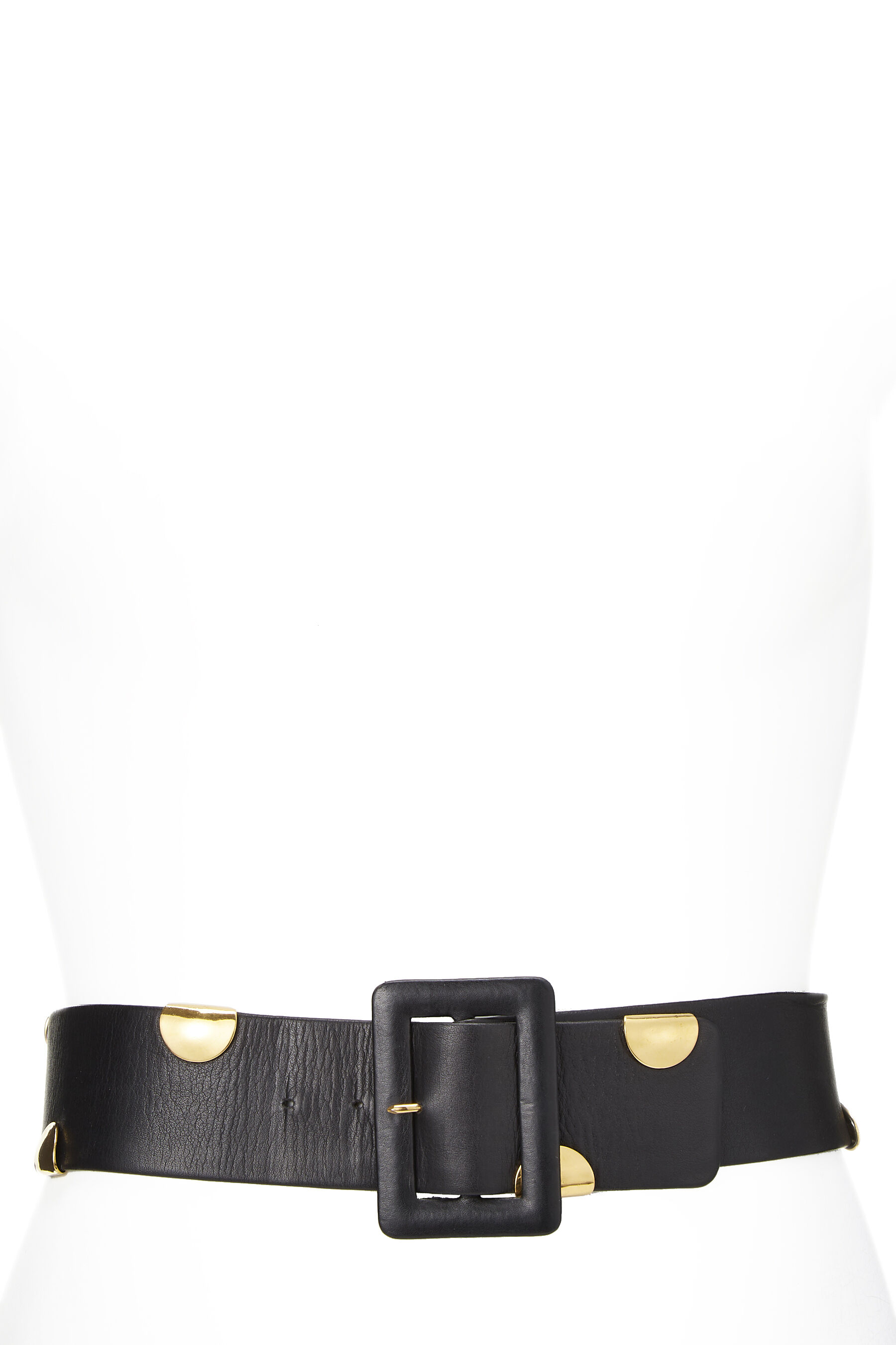 Chanel - Black Coin Embellished Leather Belt 70