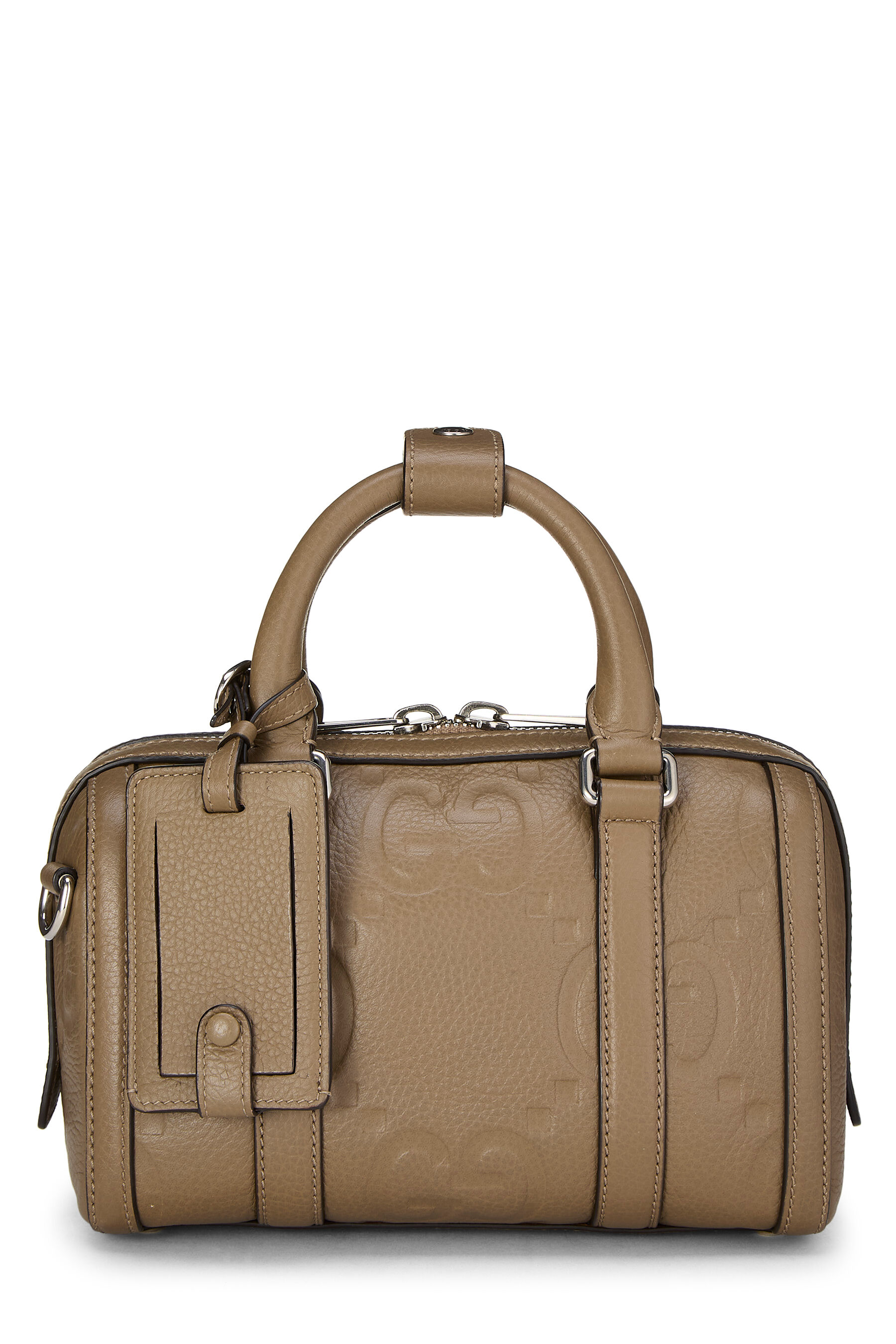 Pre-Owned Brown Leather Jumbo GG Duffle Bag Mini QFB6XM1L09000