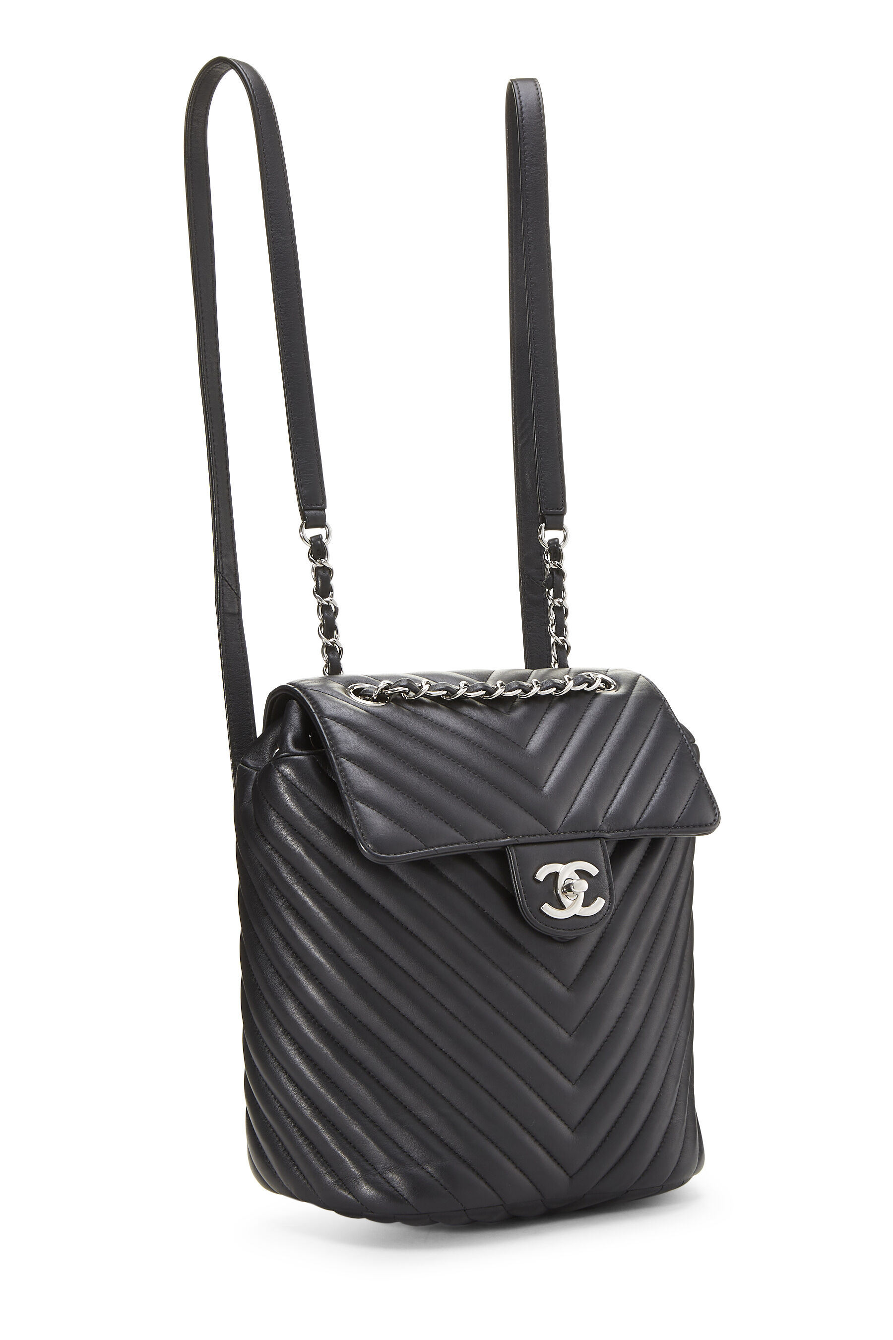 Chanel Black Chevron Lambskin Urban Spirit Backpack