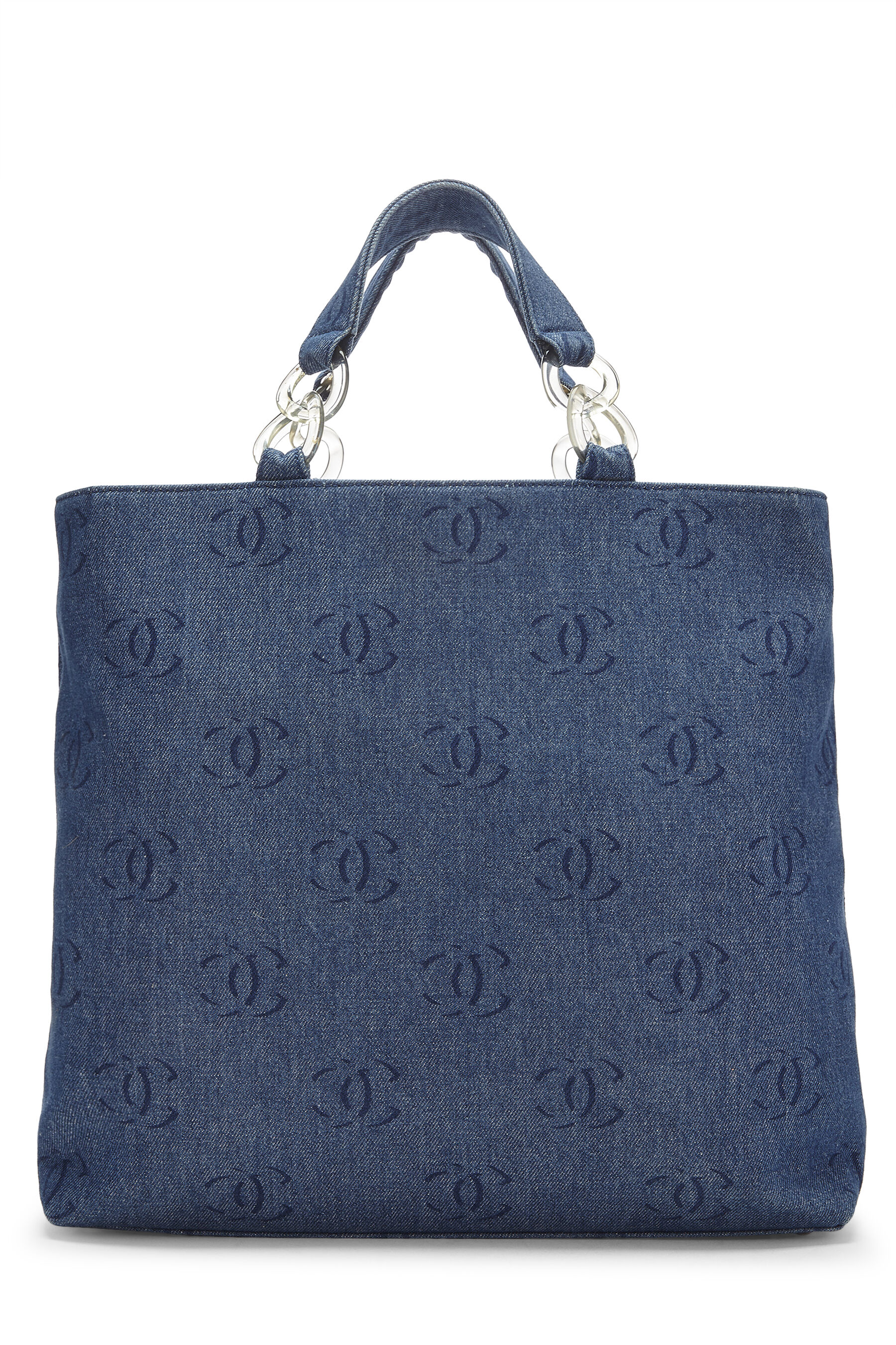 Chanel - Blue Denim CC Shopping Bag Large