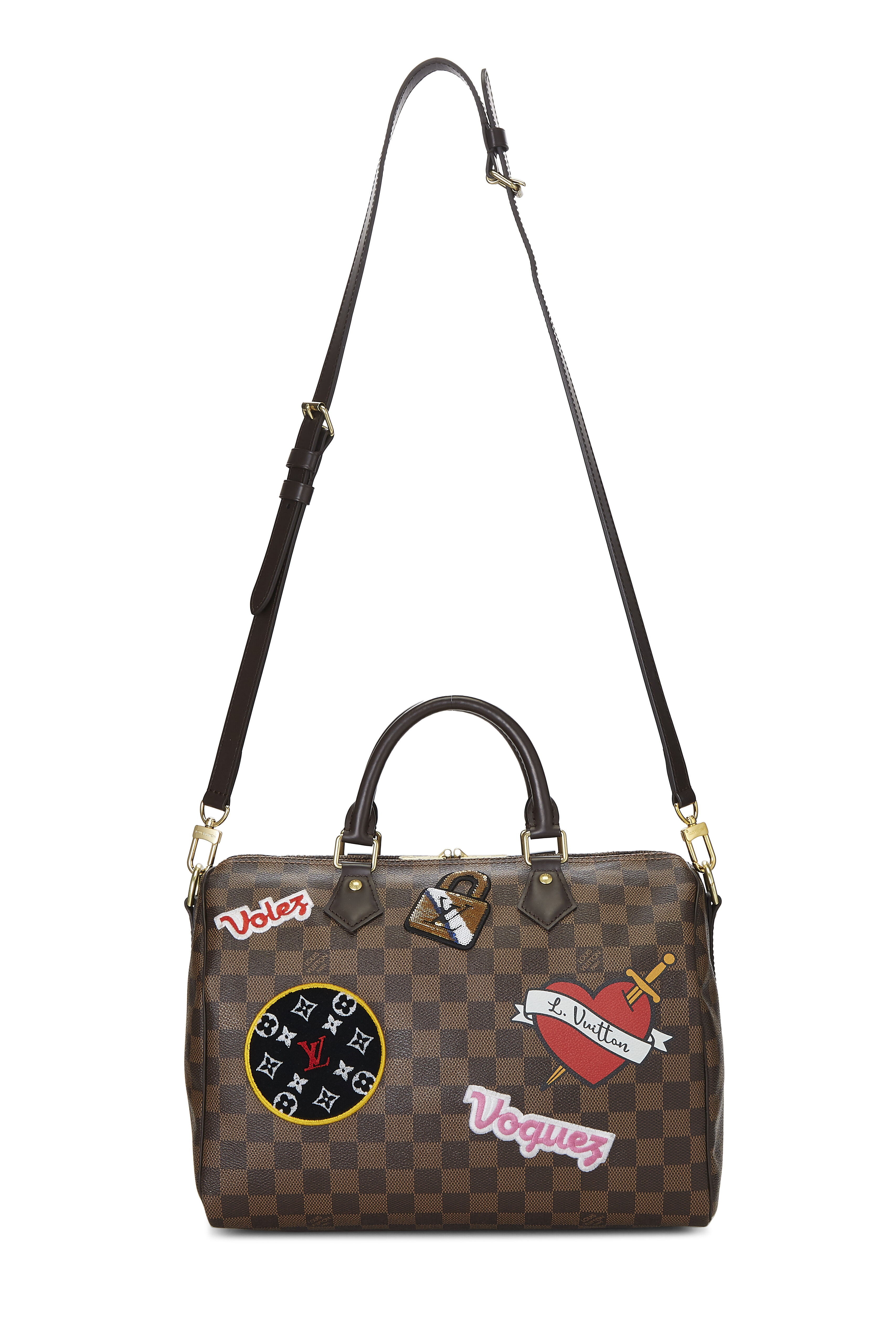 Speedy Bandouliere Patches Limited Edition 30 Shoulder bag in Monogram  coated canvas, Gold Hardware