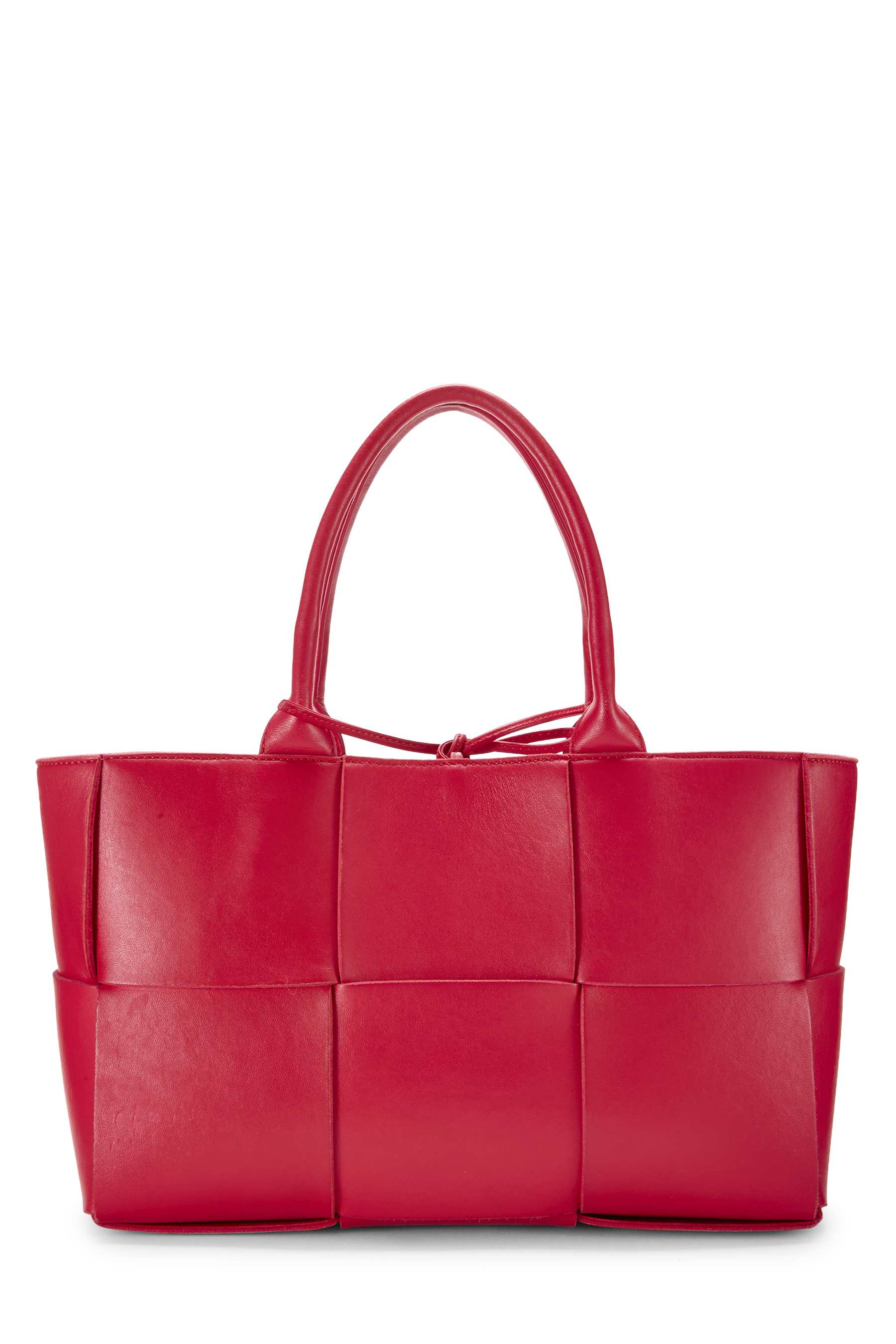 Red Maxi Intrecciato Arco Tote Small