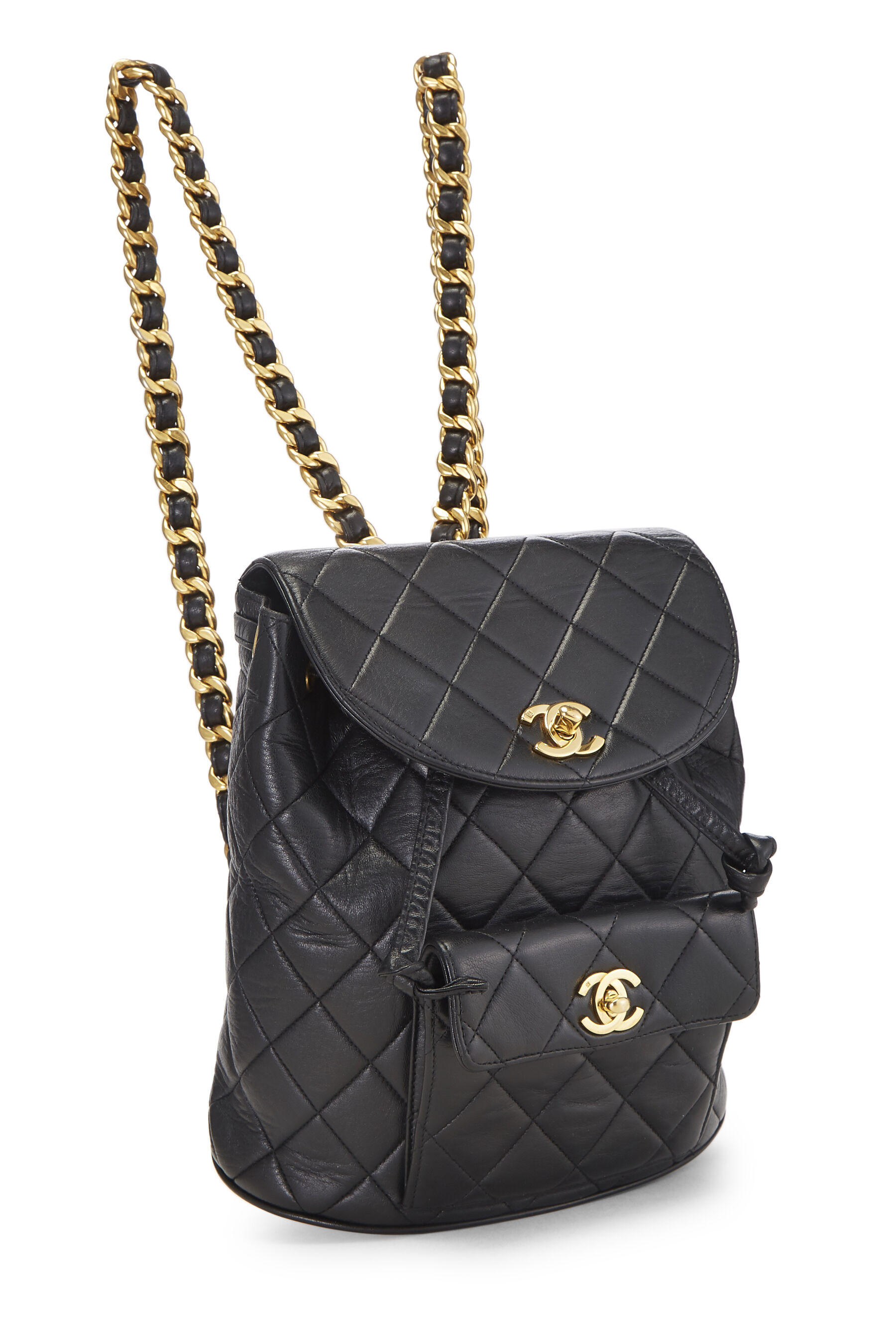 chanel black backpack