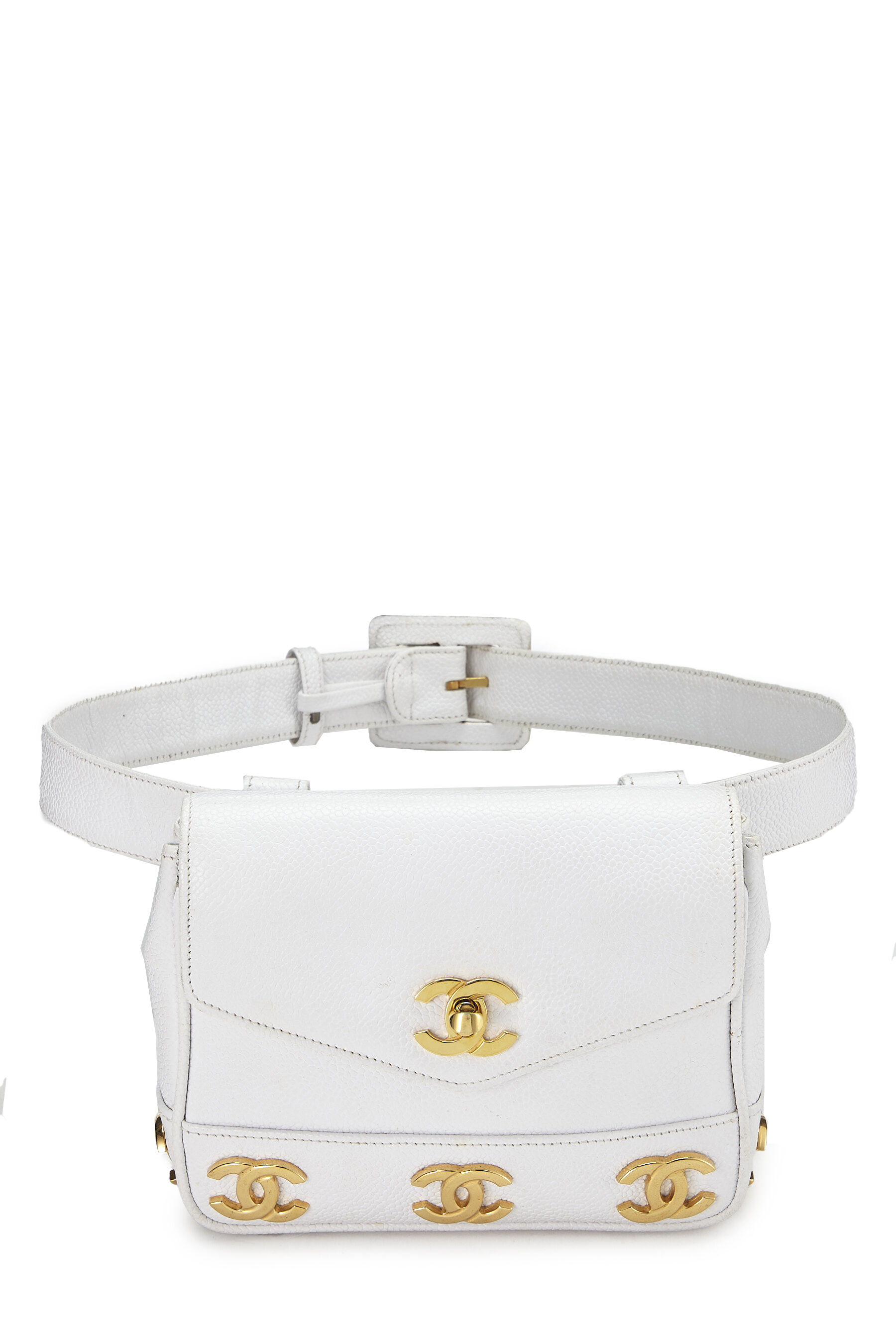 Chanel - White Caviar 3 'CC' Belt Bag