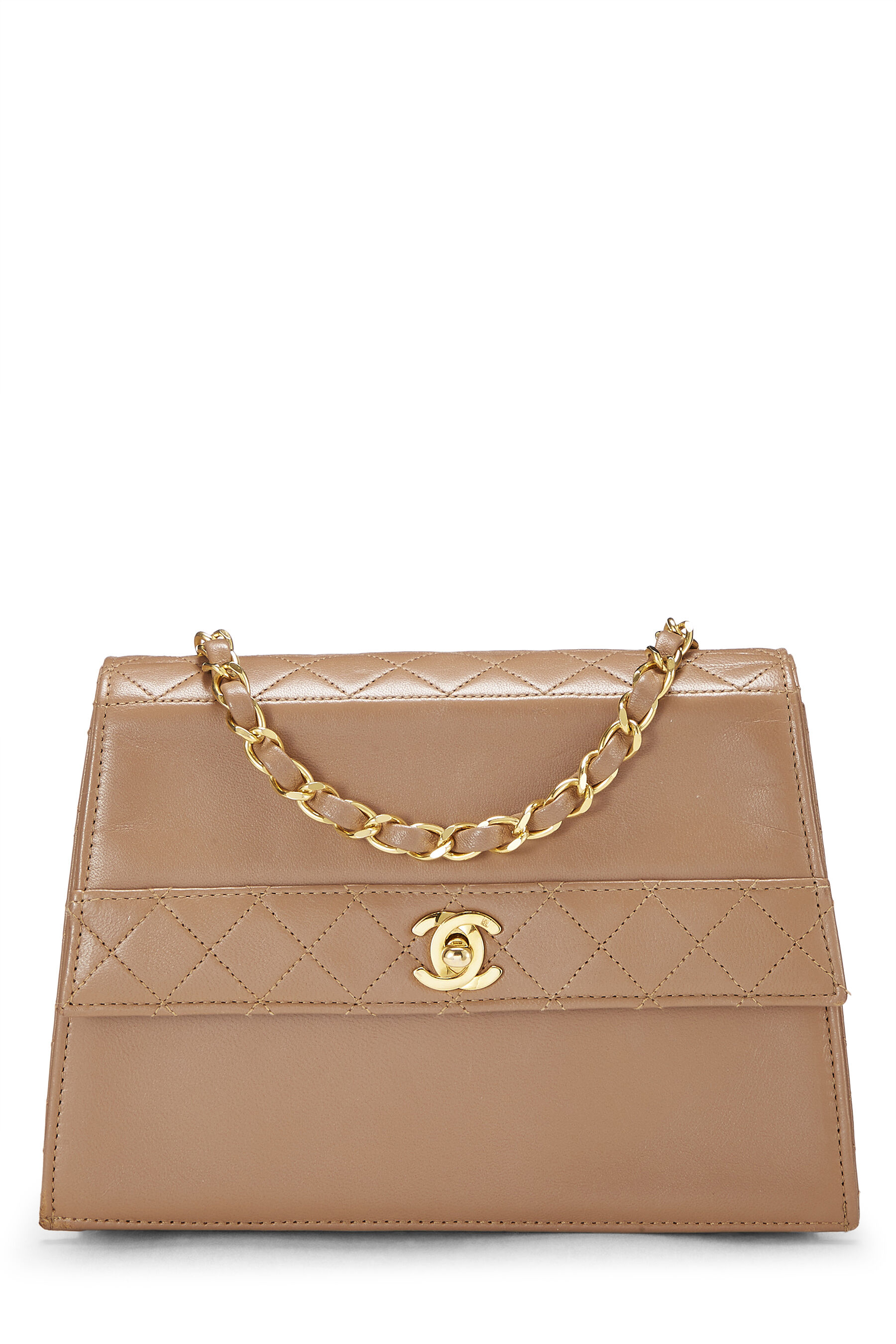 Chanel - Brown Lambskin Trapezoid Flap Bag