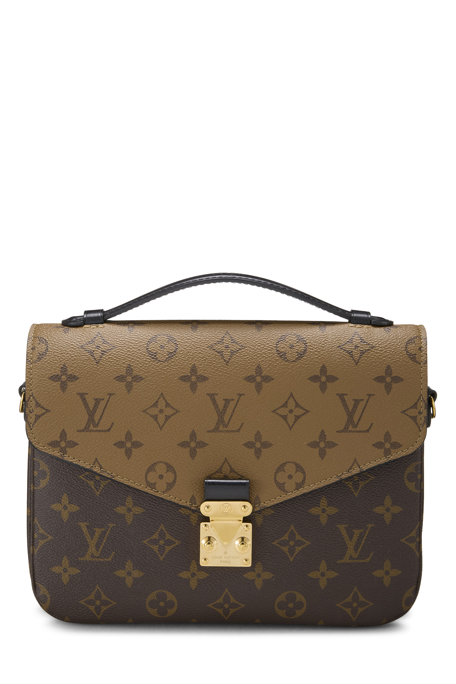 Women's Microfiber Louis Vuitton Monogram Reversed Canvas Pochette Metis in Brown