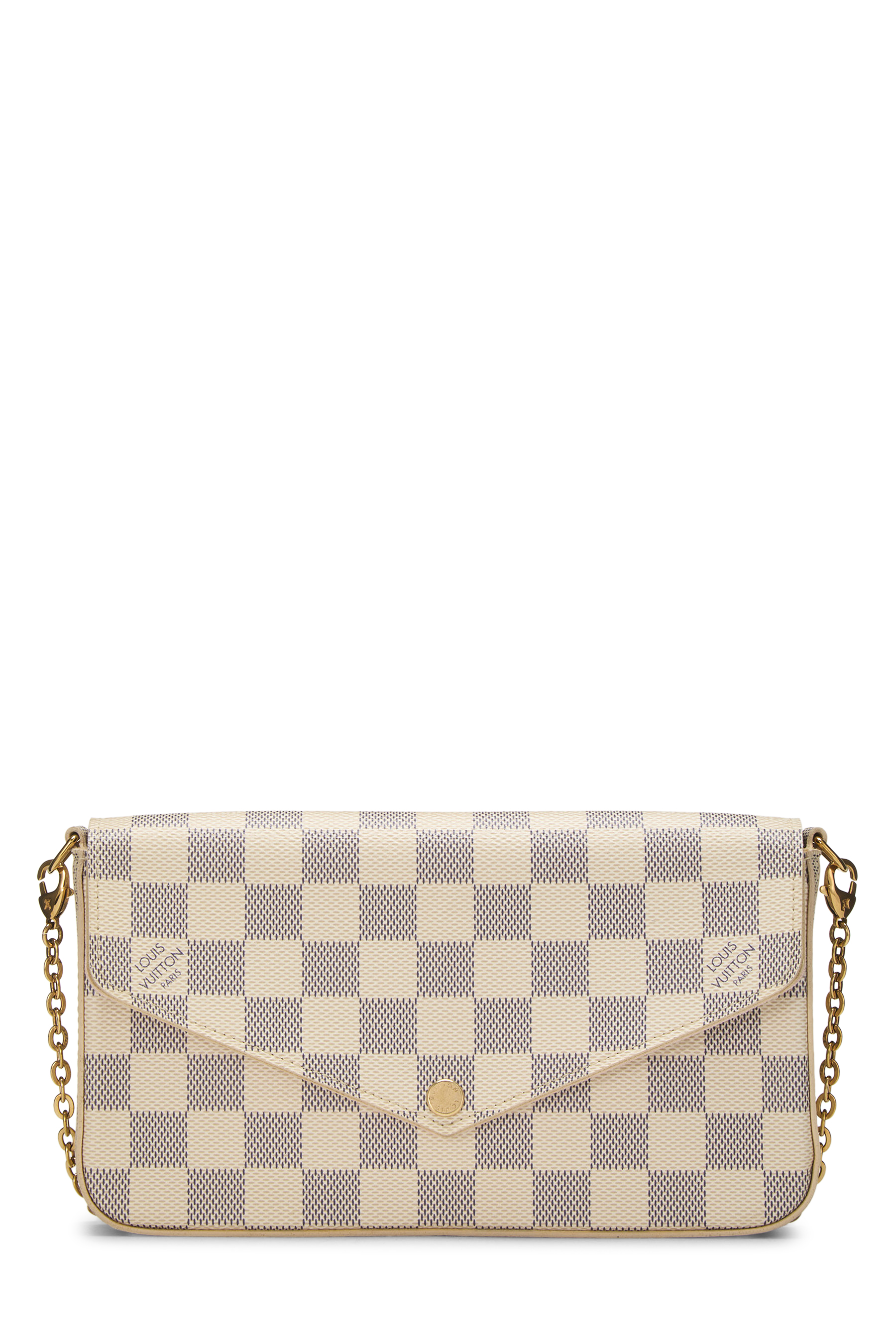 Women's Canvas Louis Vuitton Damier Azur Pochette Felicie in Pink