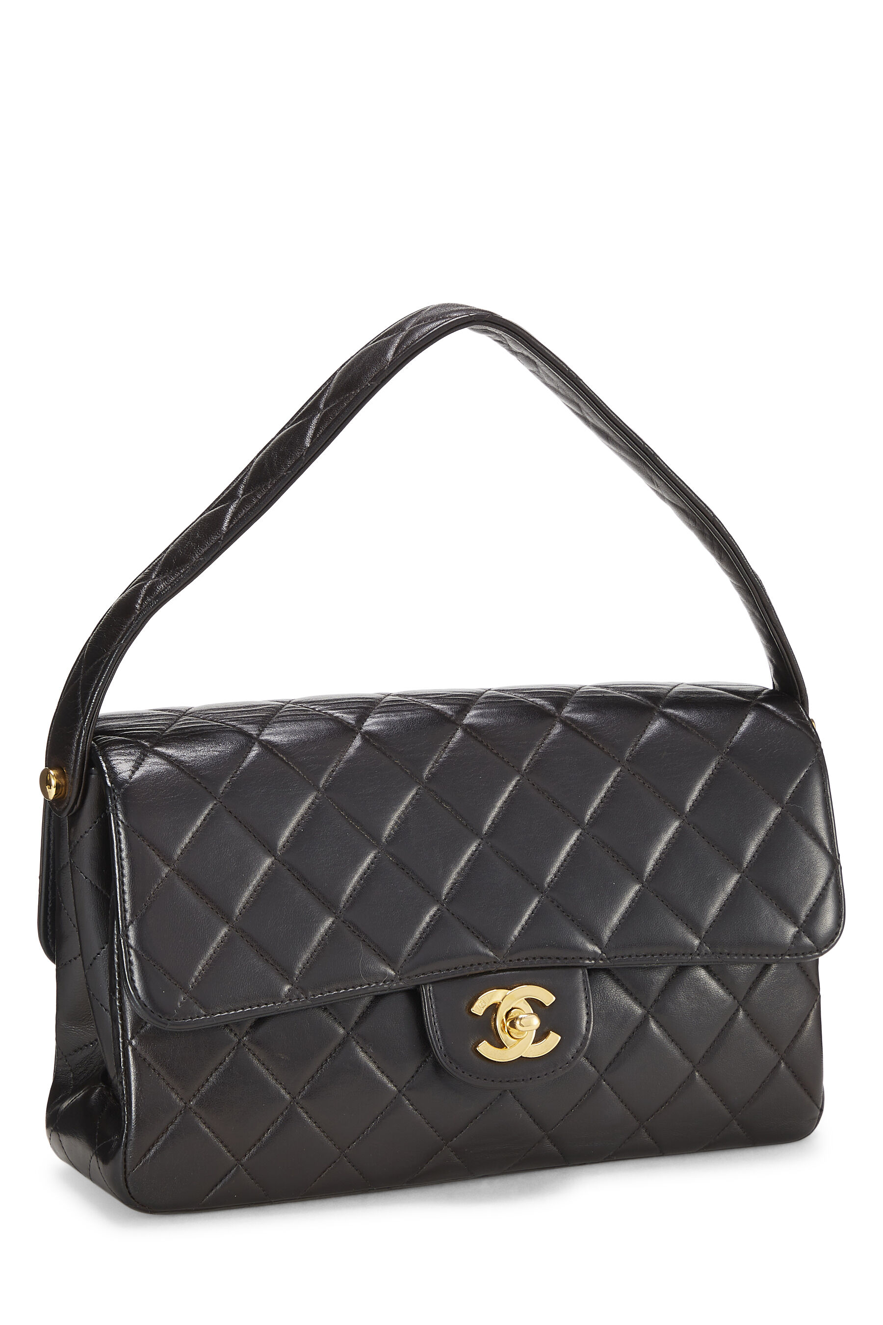 Showcases we re checking in with Chanel, Black Chanel Medium Classic  Lambskin Double Flap Shoulder Bag