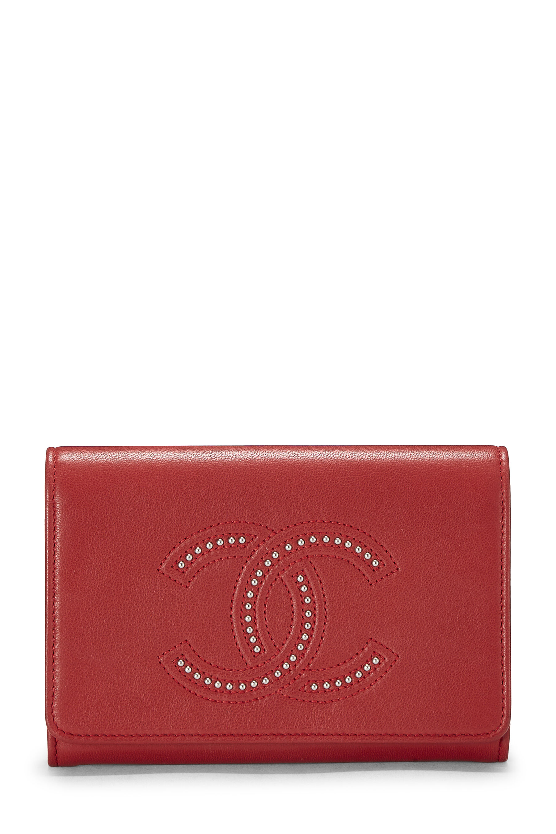 Chanel - Red Quilted Lambskin 19 Zip Around Wallet
