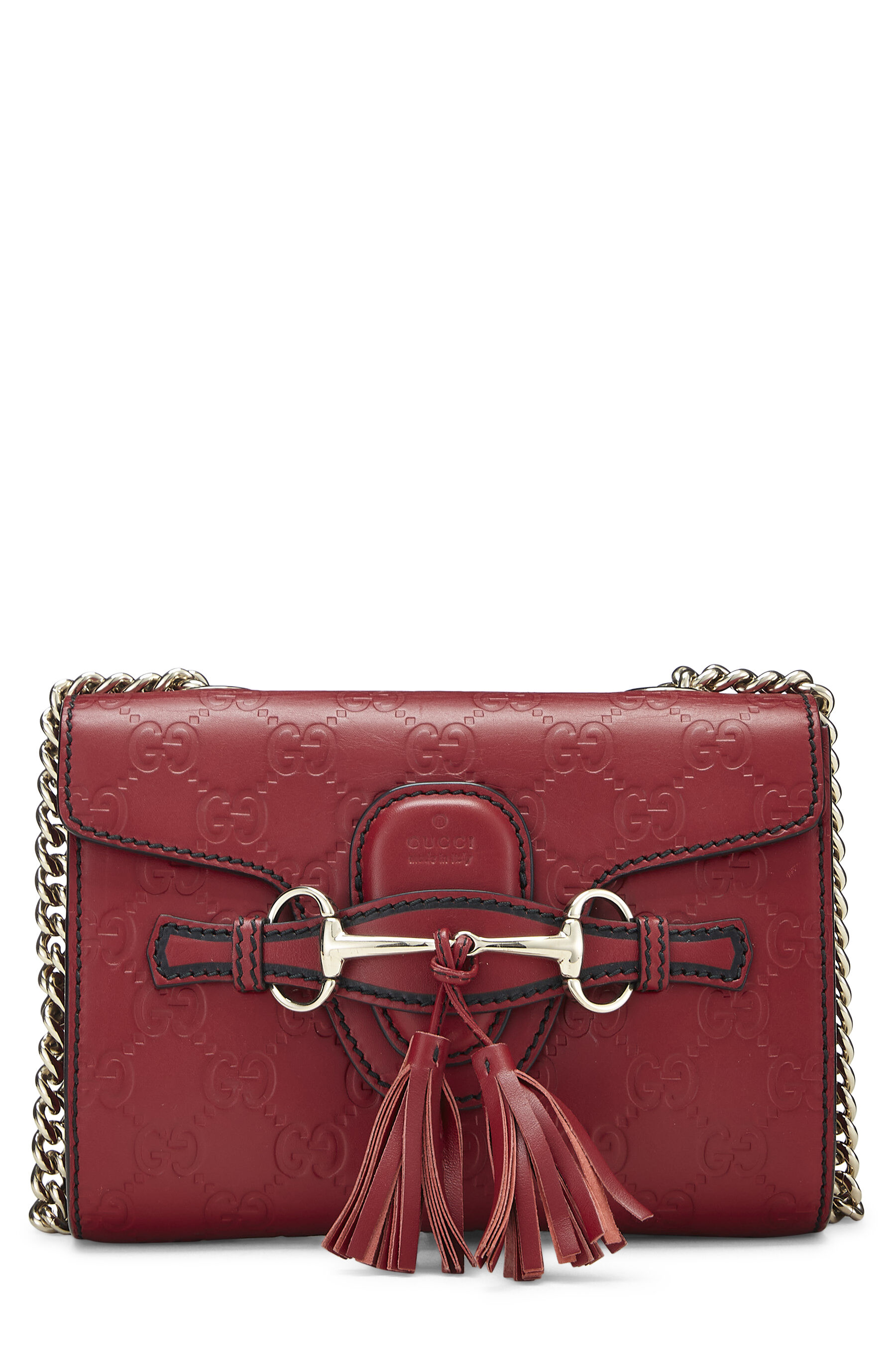 Gucci Red Microguccissima Leather Emily Chain Crossbody QFB1AVCORB010 |  WGACA
