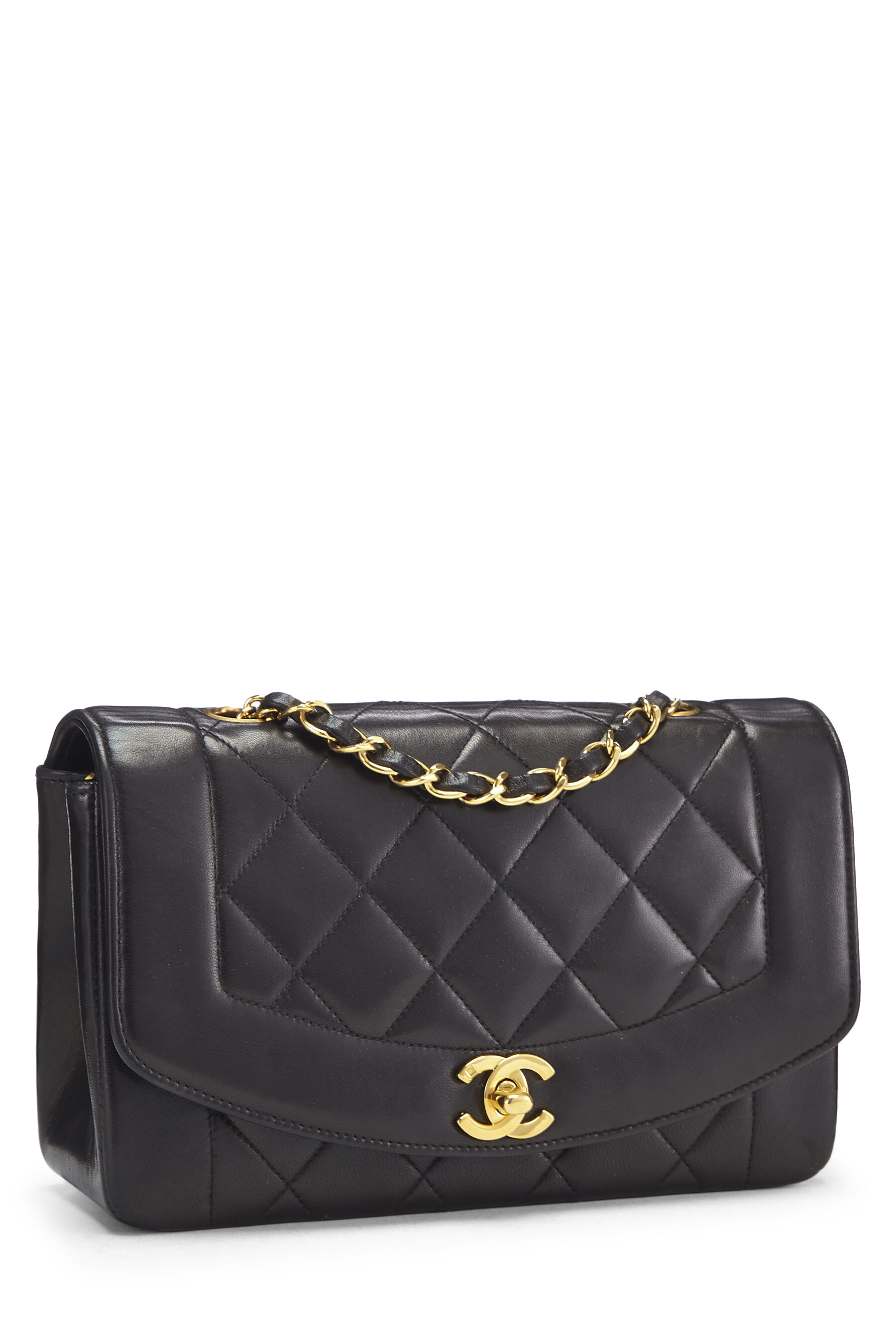 Chanel - Black Quilted Lambskin Diana Flap Small