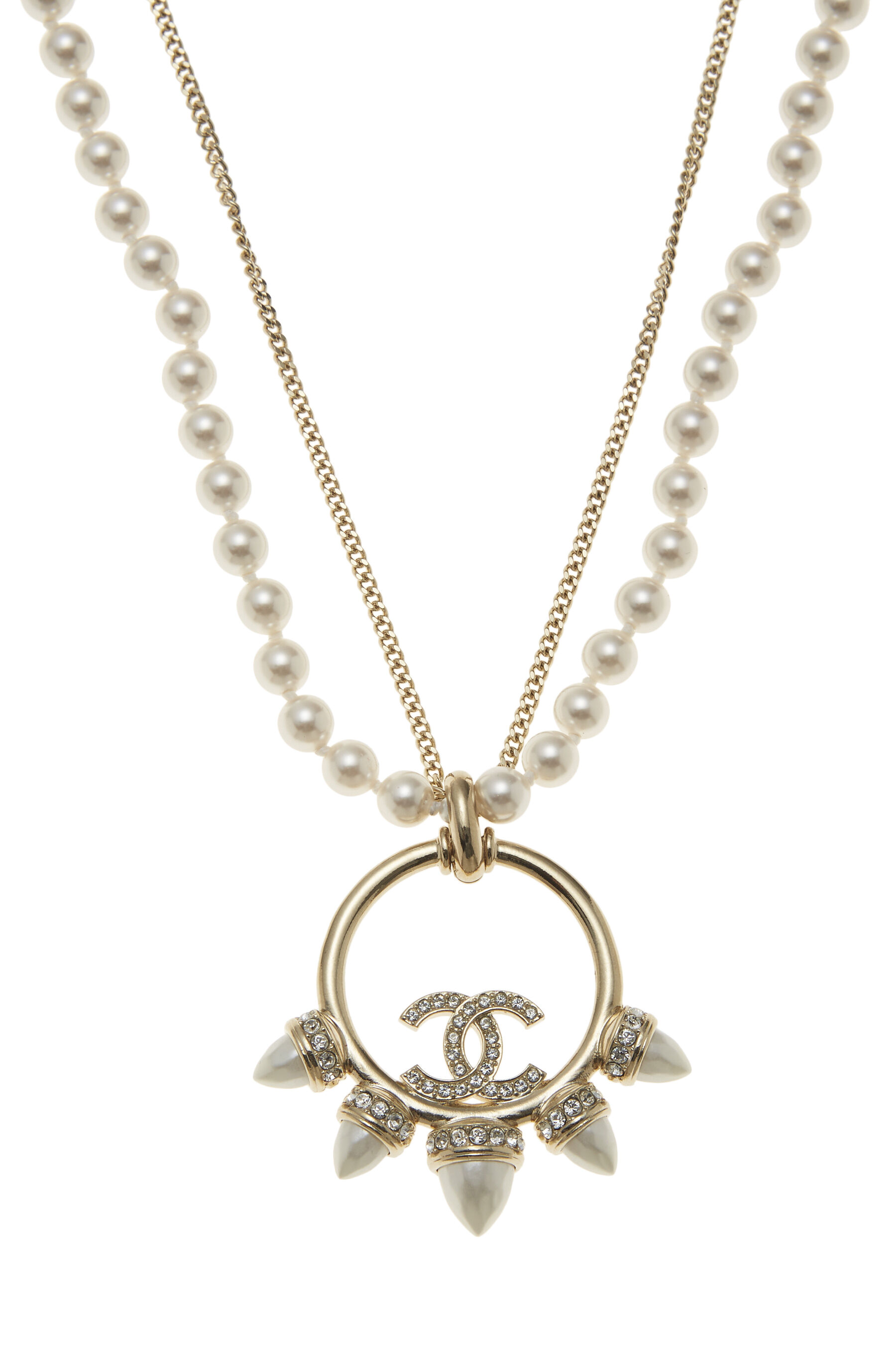 chanel necklace for women cc logo pearls