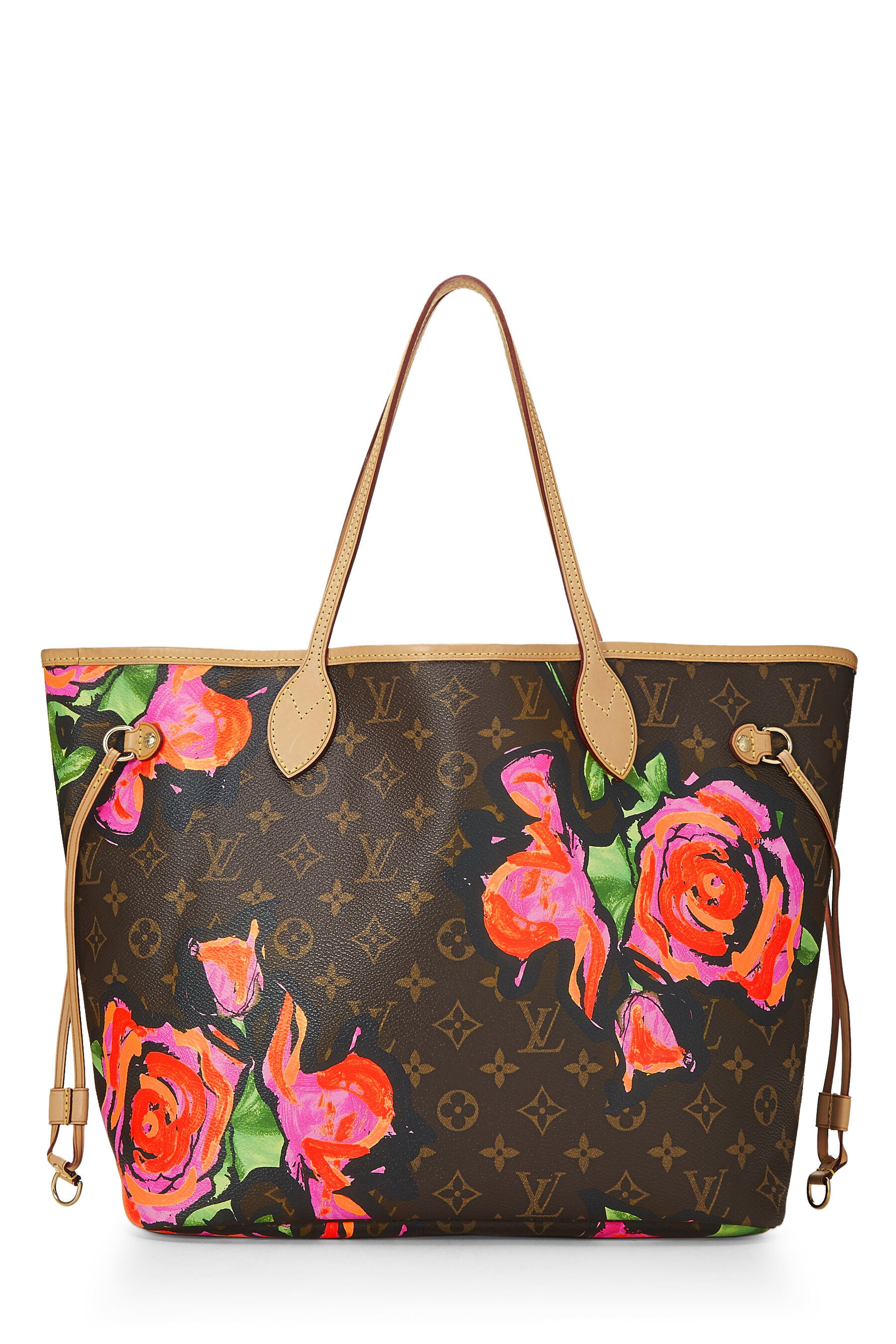 Louis Vuitton Neverfull MM Stephen Sprouse Rose Limited Edition Brown Pink  Golden Green Leather Cloth ref.83502 - Joli Closet