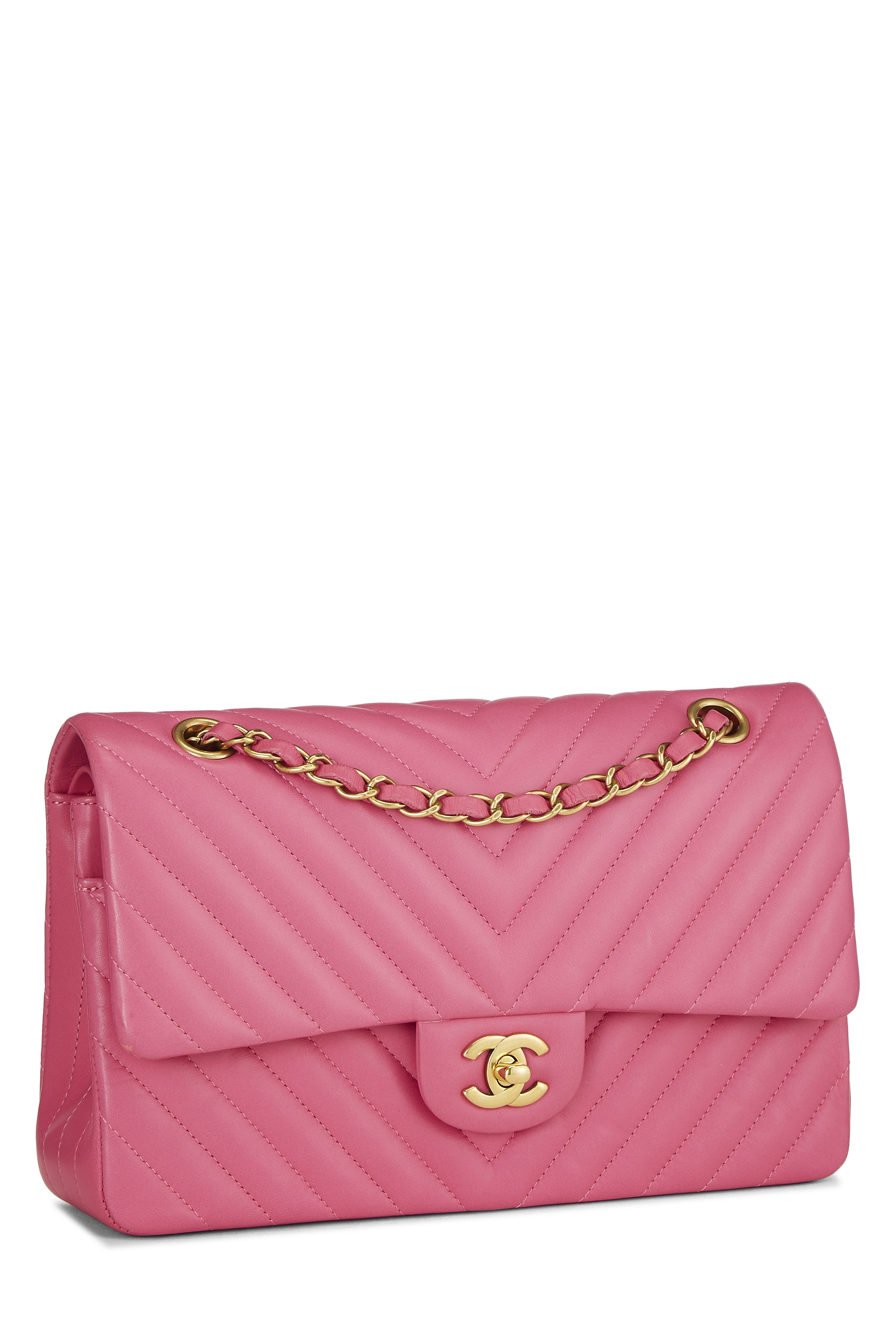 Chanel Pink Chevron Lambskin Medium Q6BATU1IP0011 | WGACA