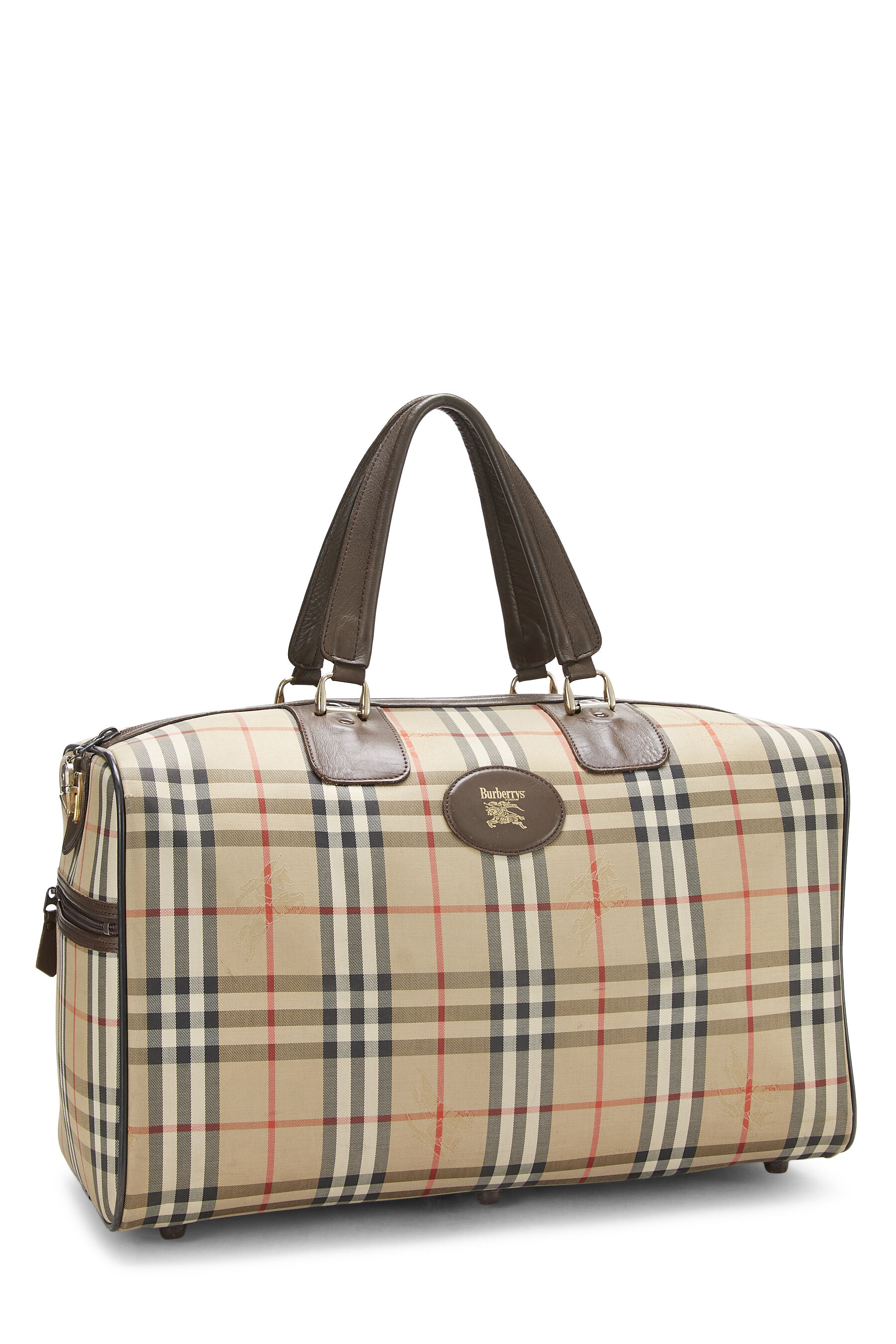 BURBERRY: check E-canvas pouch - Beige  Burberry briefcase 8049588 online  at