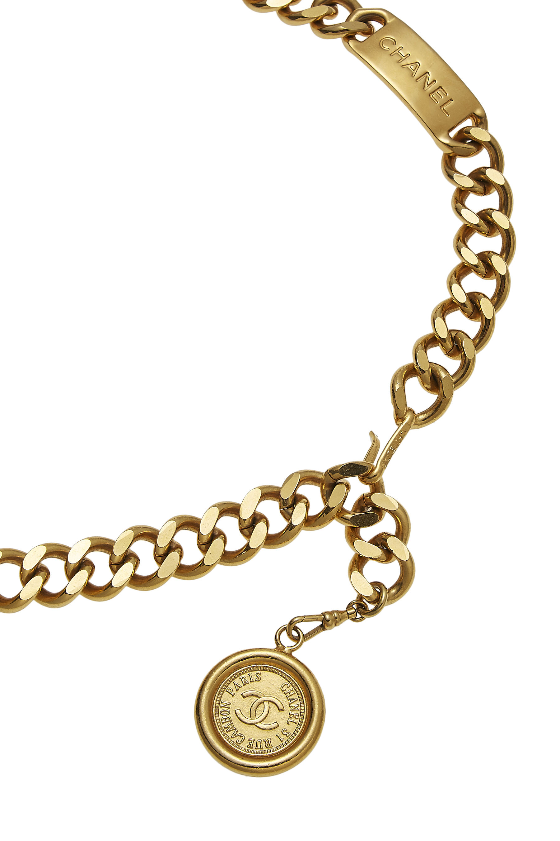 Chanel Gold 'CC' Medallion Chain Belt Q6J01M17DB090