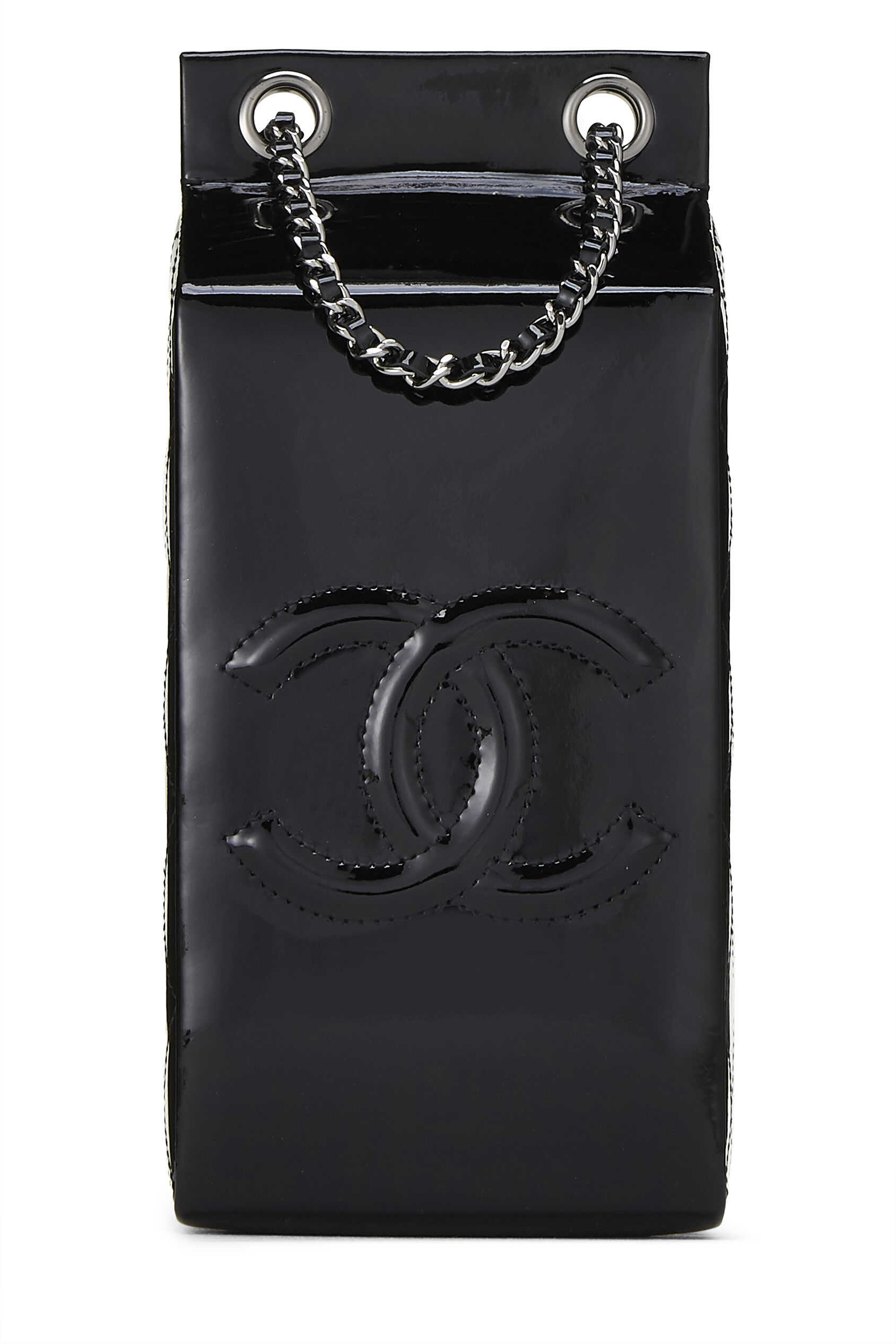 Chanel - Black Patent Leather Milk Carton Bag