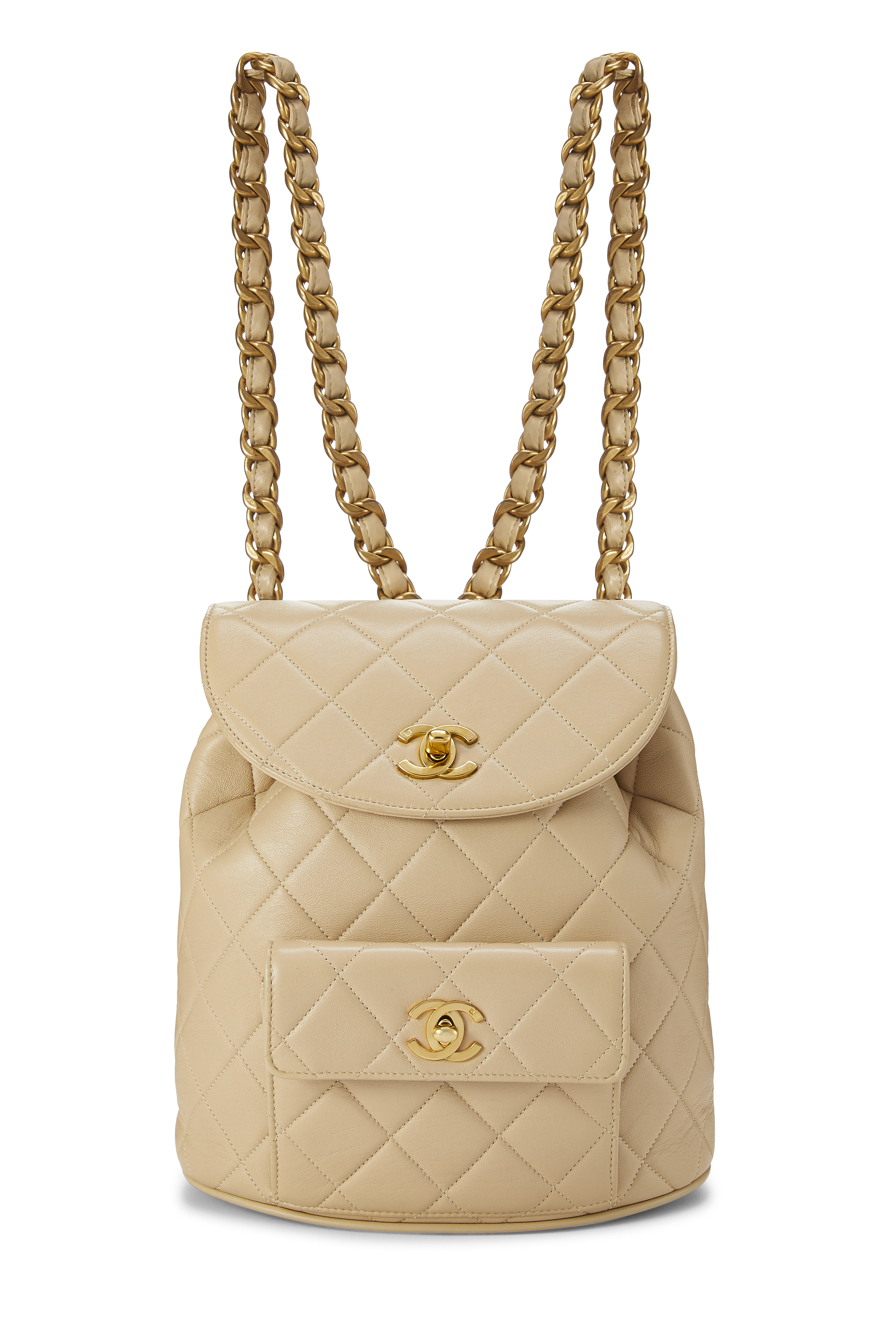 chanel beige backpack