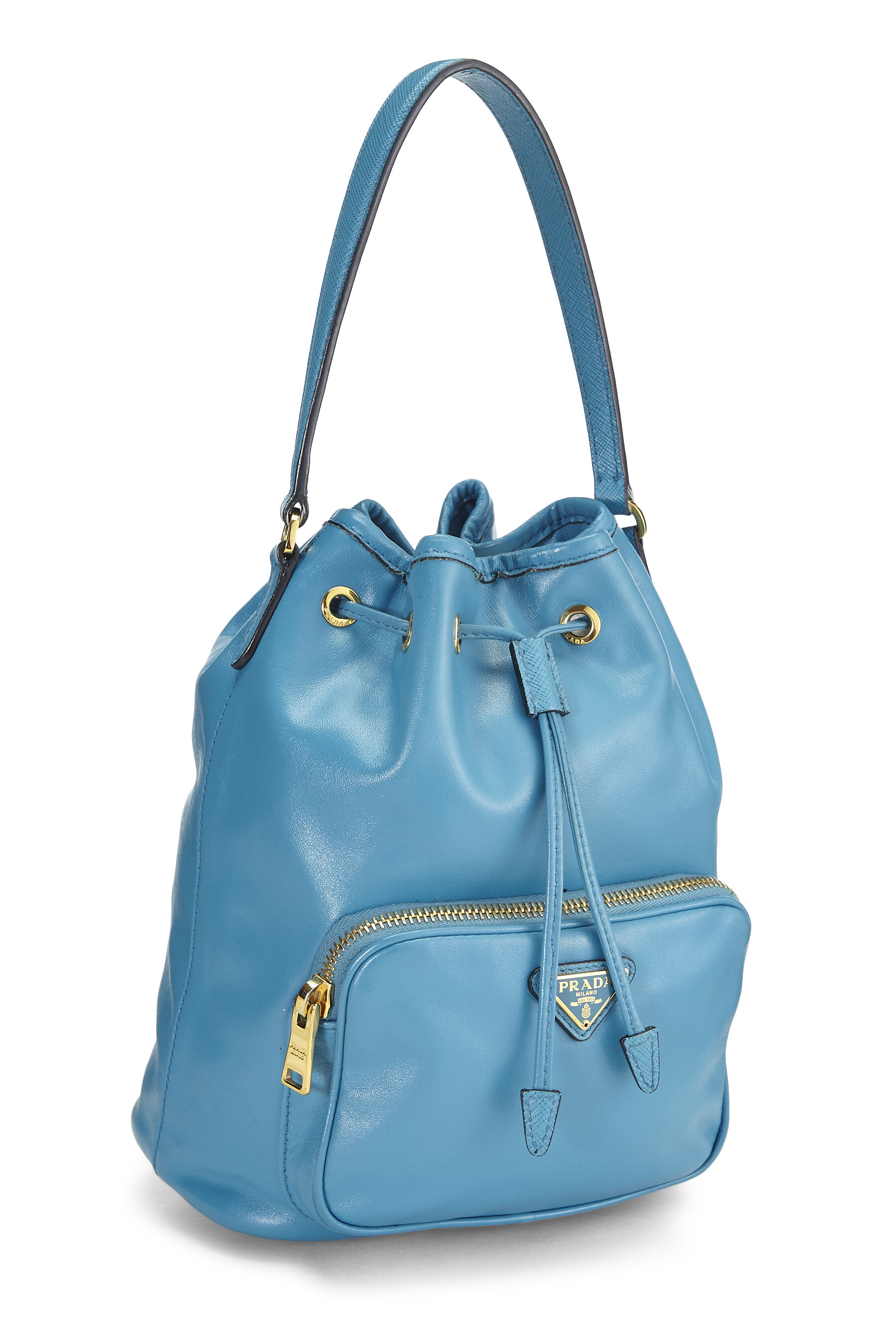 Prada - Blue Calfskin Diagramme Duet Shoulder Bag