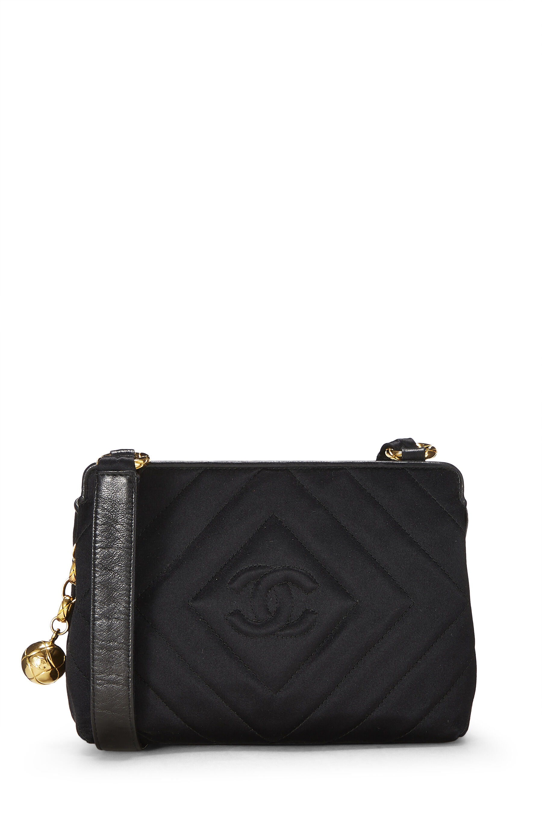 Chanel Black Quilted Satin Crossbody