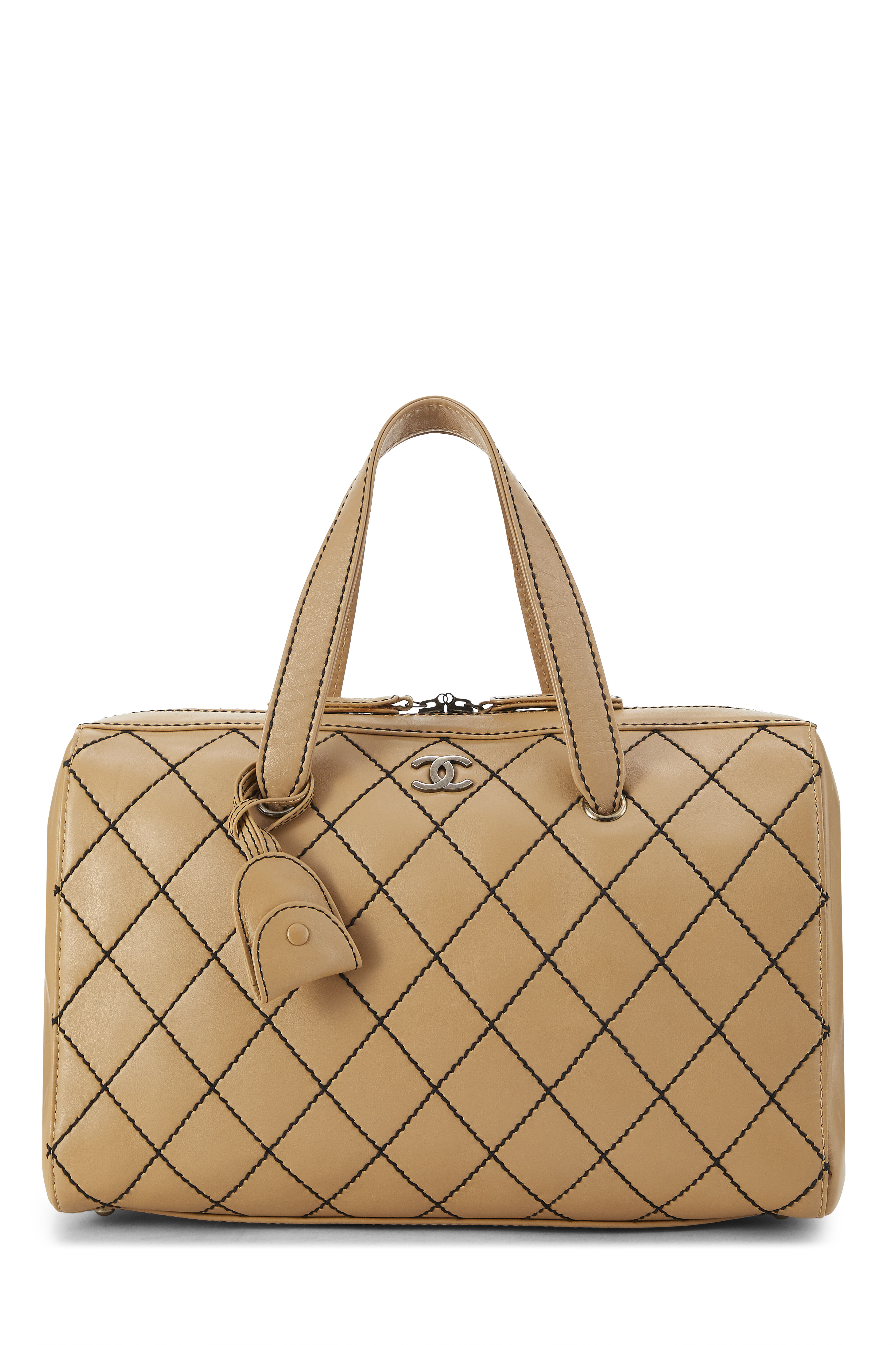 Chanel - Beige Leather Wild Stitch Boston Bag