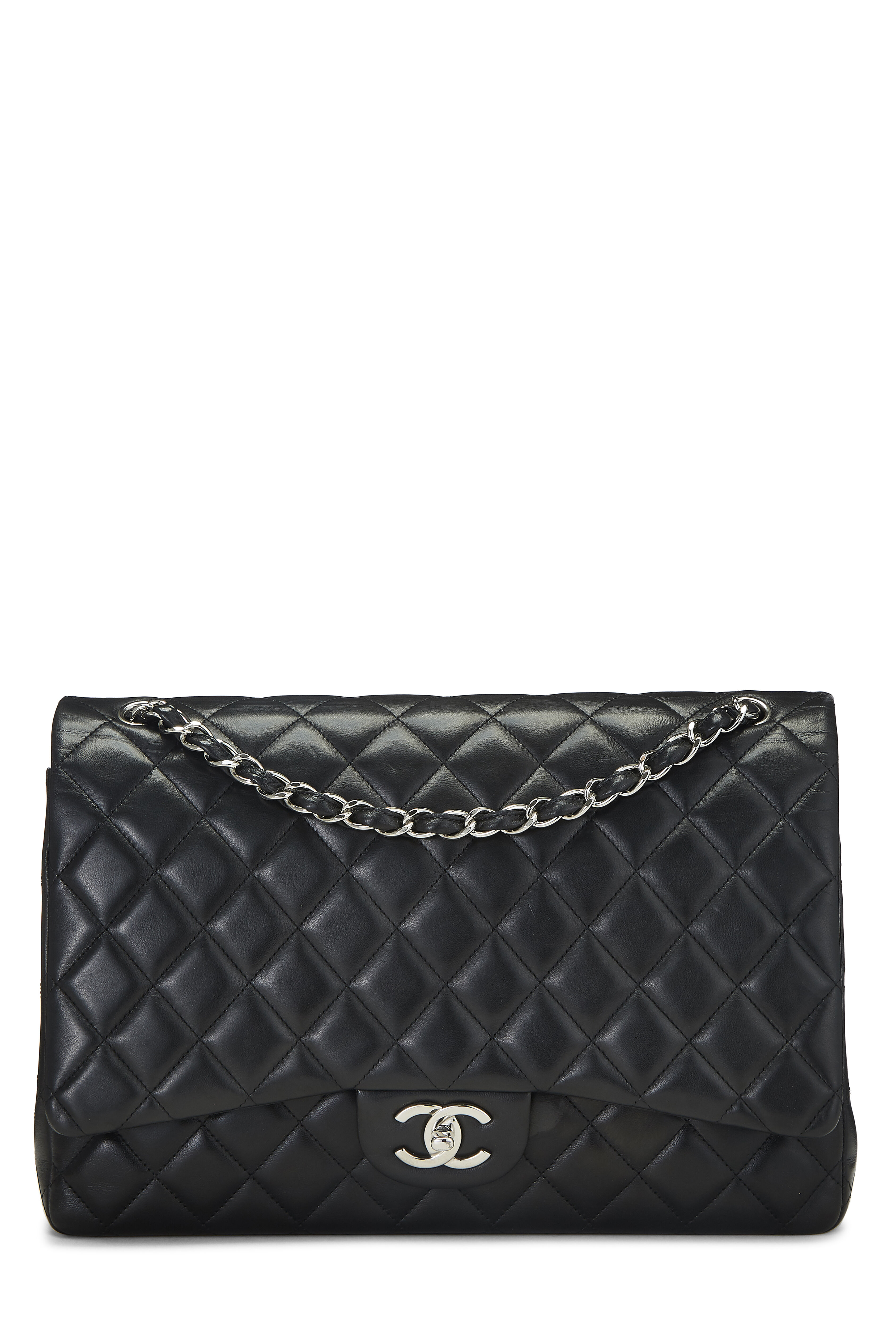 Lambskin Quilted Medium Double Flap Black main image 1