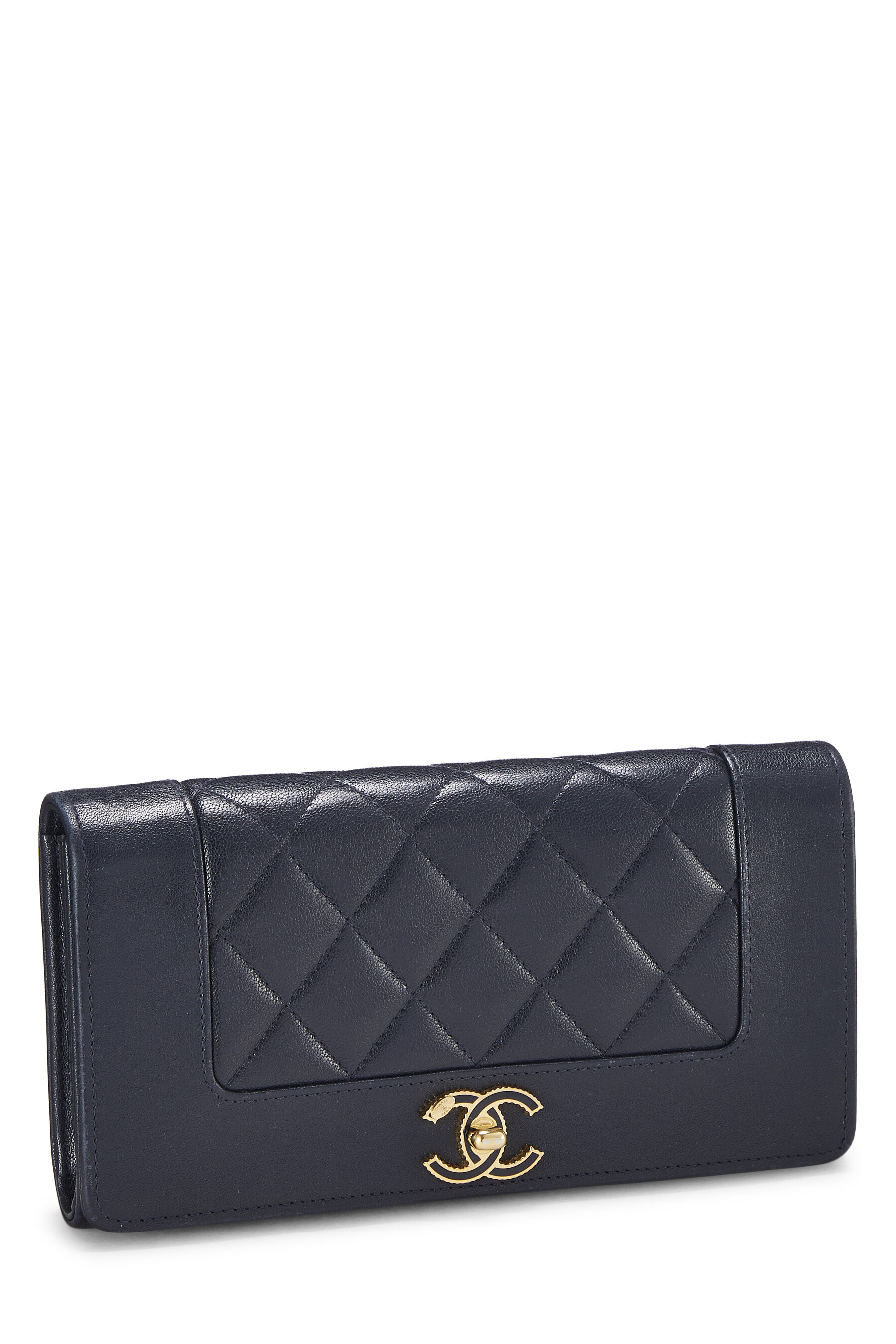 Chanel Navy Quilted Lambskin Mademoiselle Wallet Q6A4YX1INB000