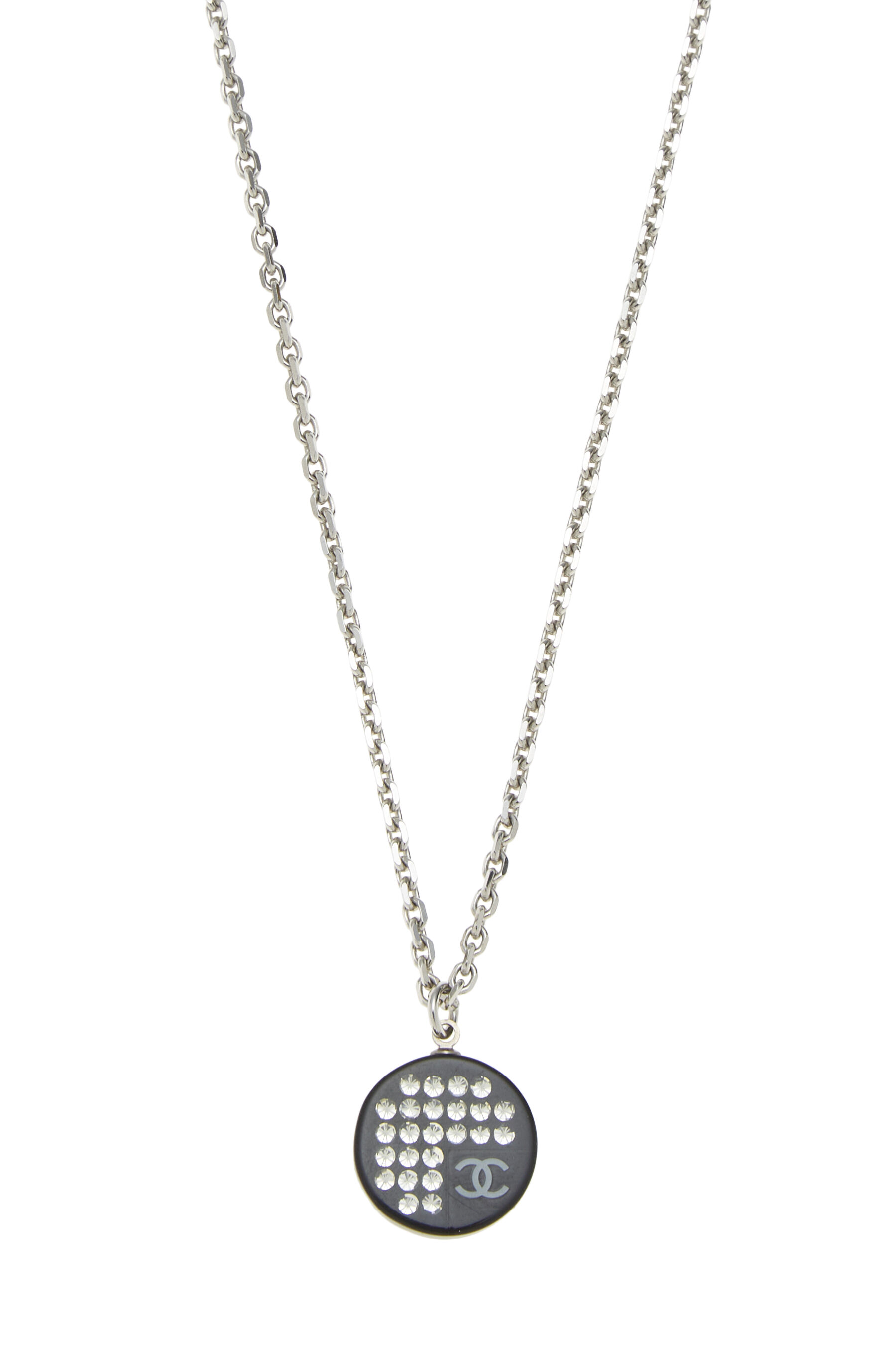 Chanel Black & Silver 'CC' Necklace Q6JGUP00KB004