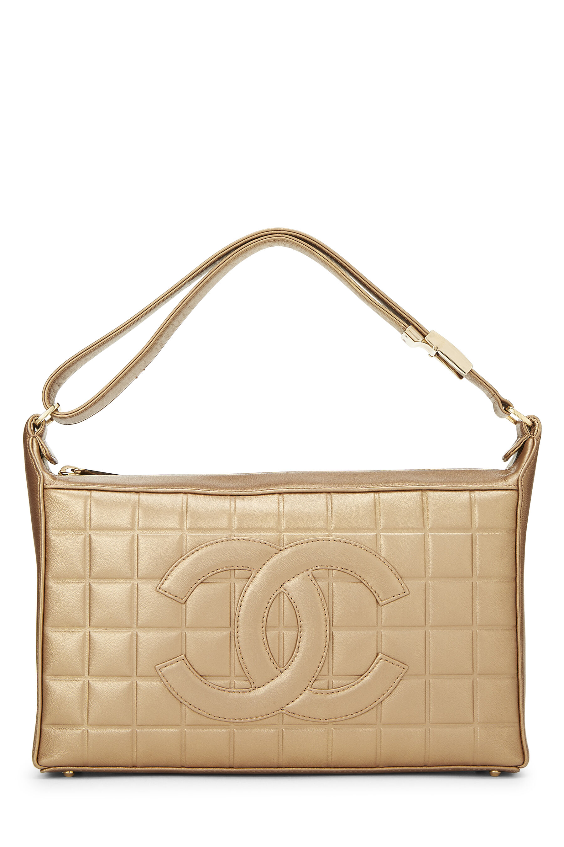 Chanel Gold Chocolate Bar Calfskin Shoulder Bag Q6B059BPDB001 | WGACA