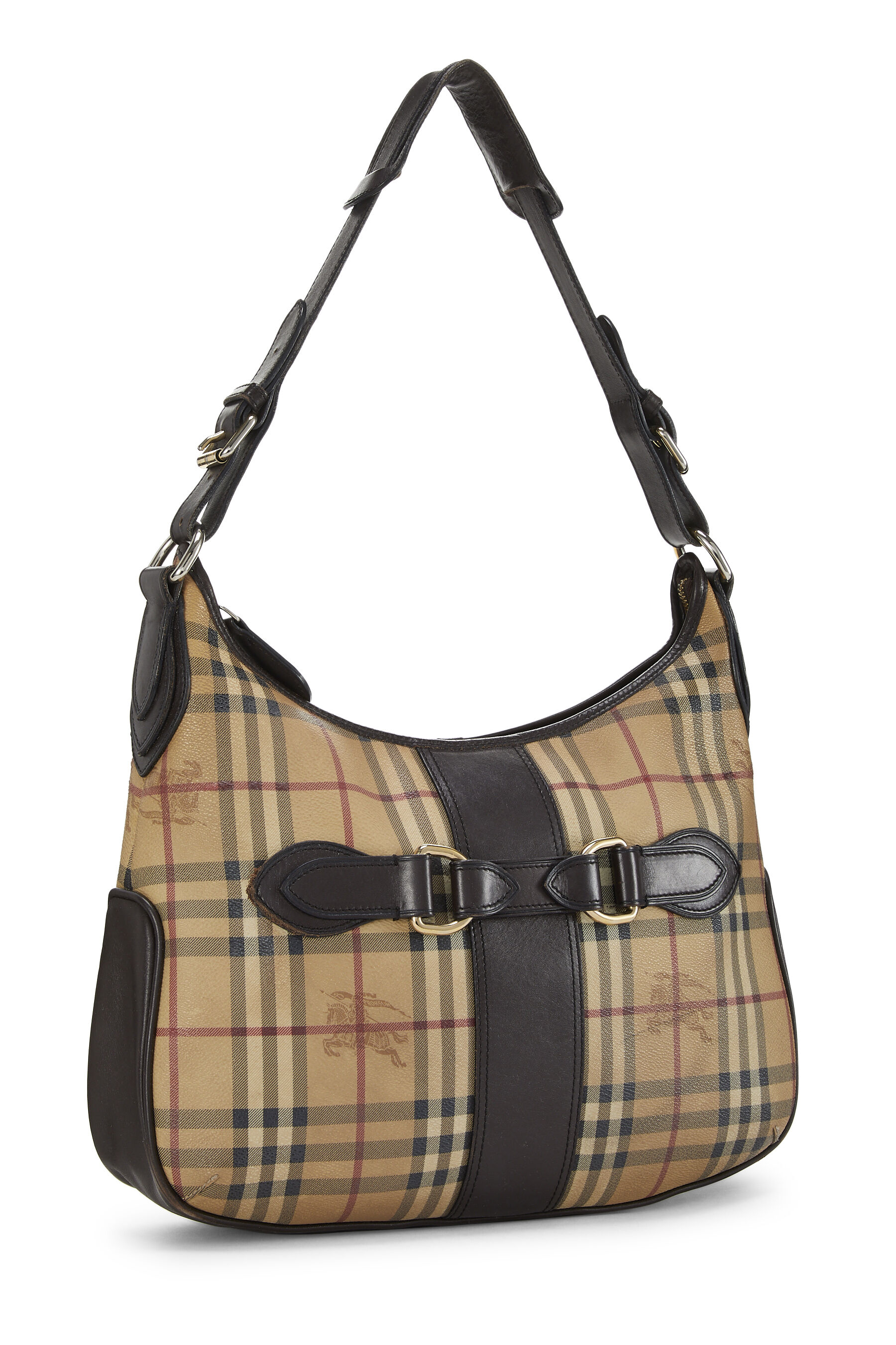 Burberry Beige Haymarket Check Canvas Handbag Small Q3B04WRVKH049