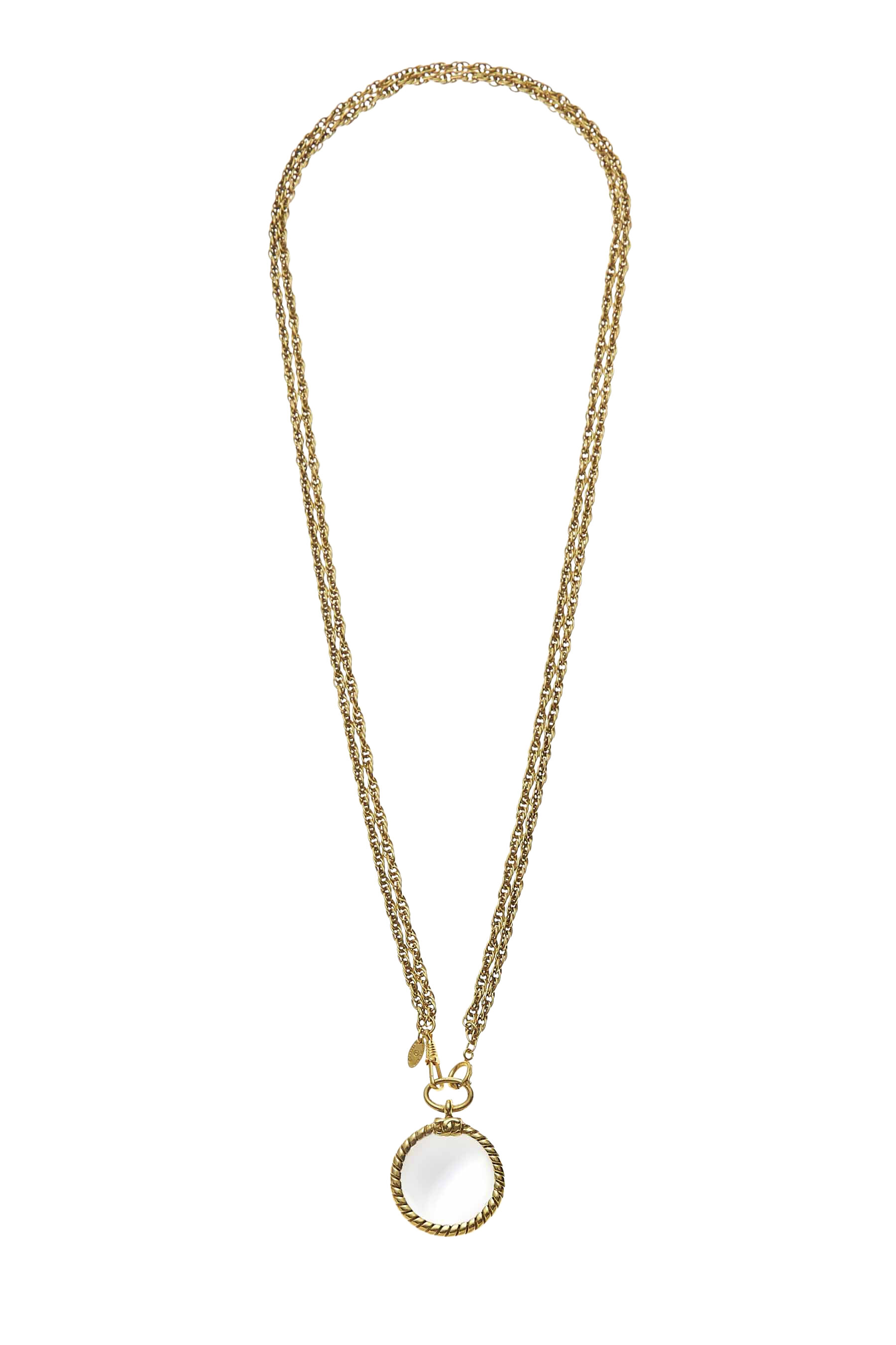 chanel necklace cc logo gold plated