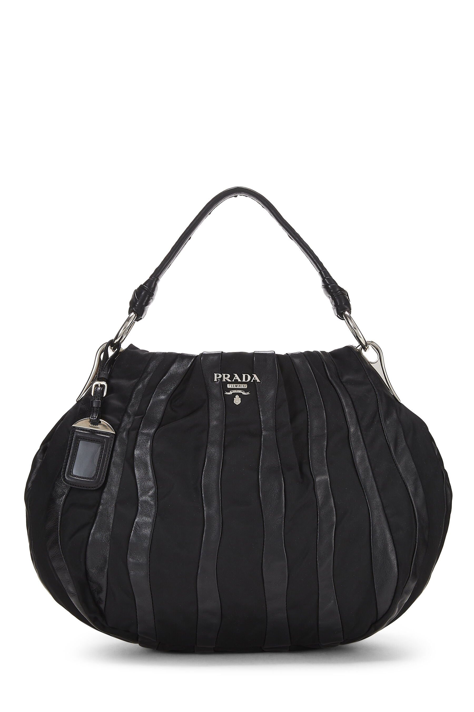 Prada Hobo Black Nylon Shoulder Bag 