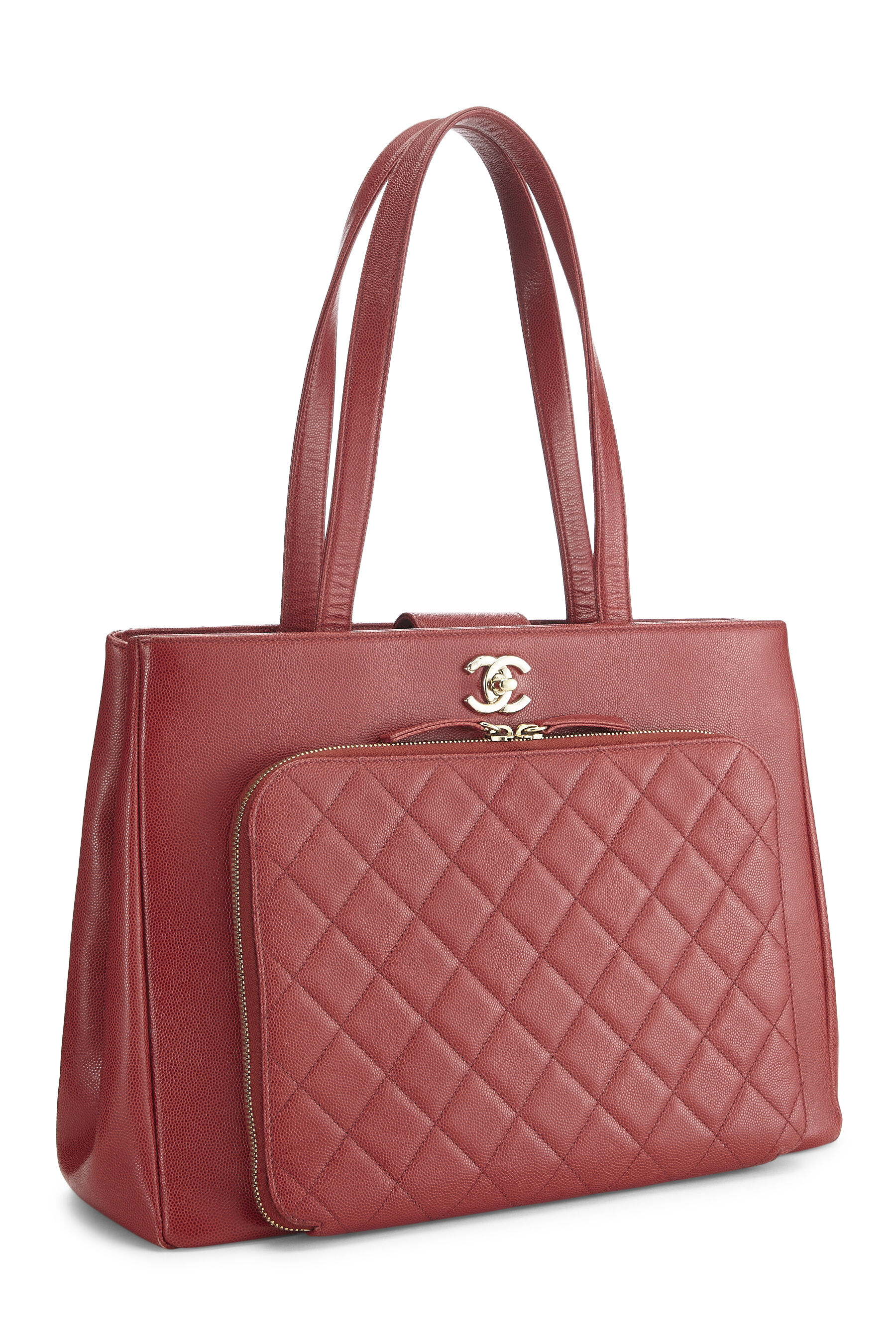 Chanel Red Quilted Caviar Business Affinity Shopping Tote Large  Q6B4YA0FR5000