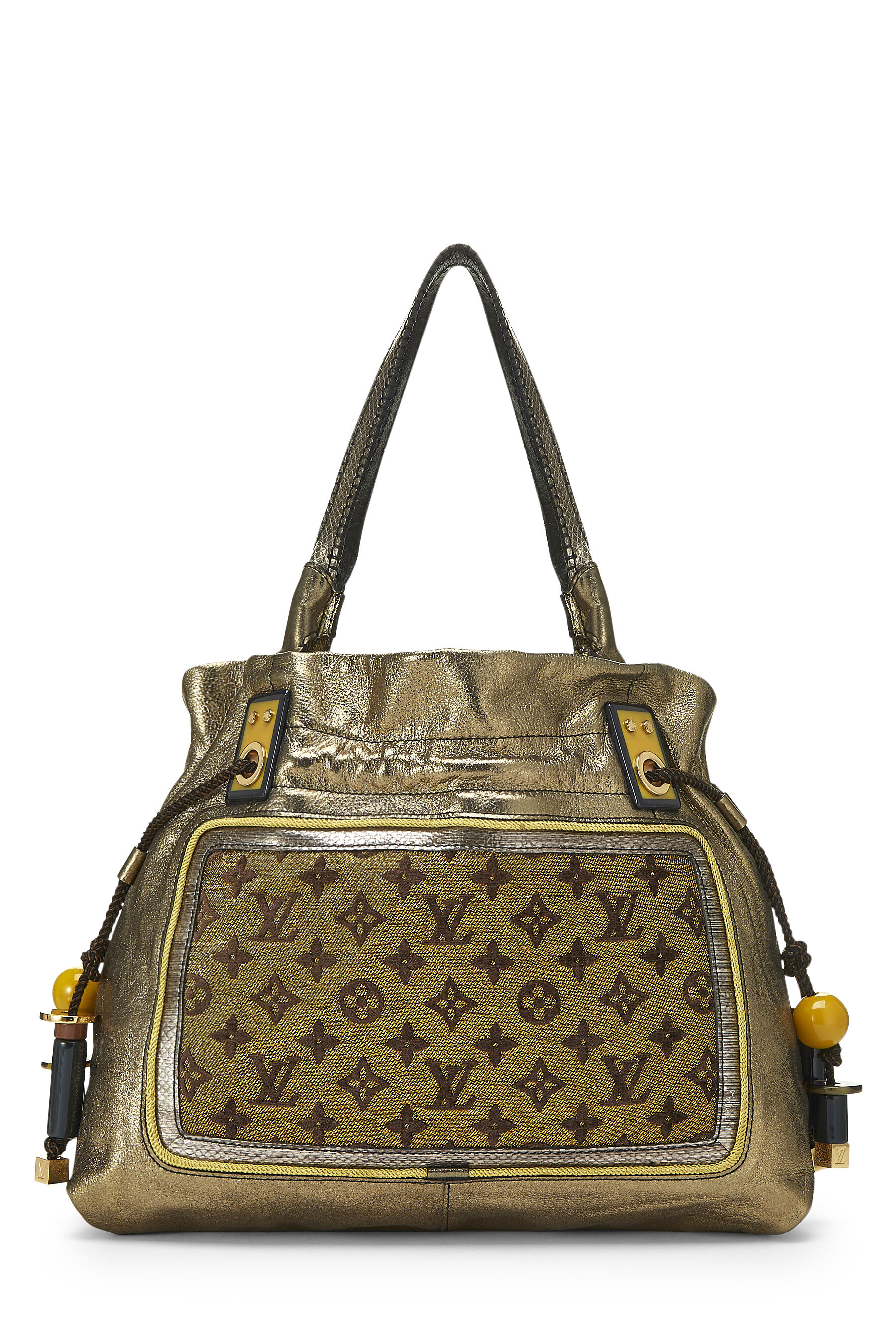 Louis Vuitton Gold Leather & Monogram Canvas Sunbird Tote 