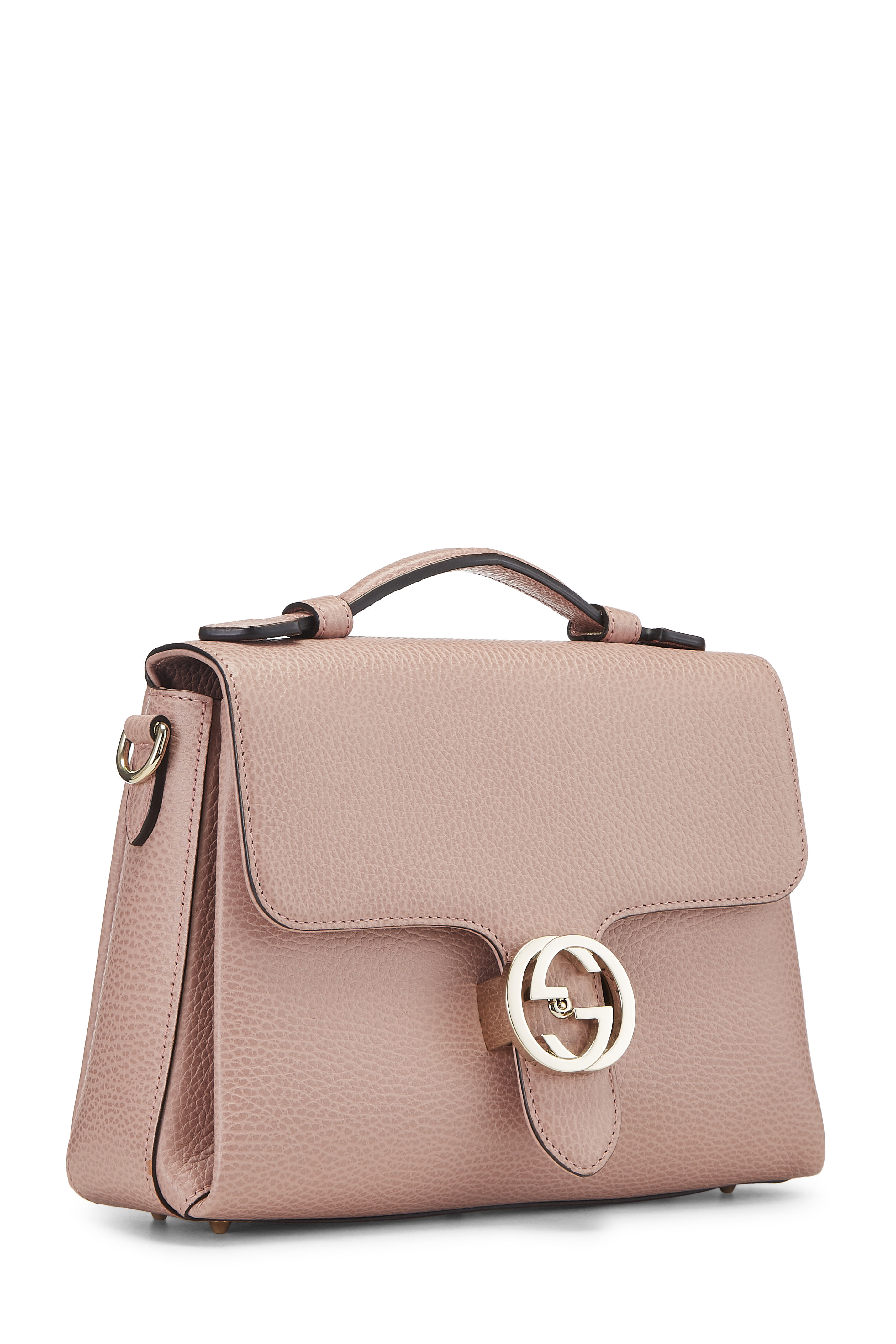 Gucci Pink Leather Interlocking Handle 