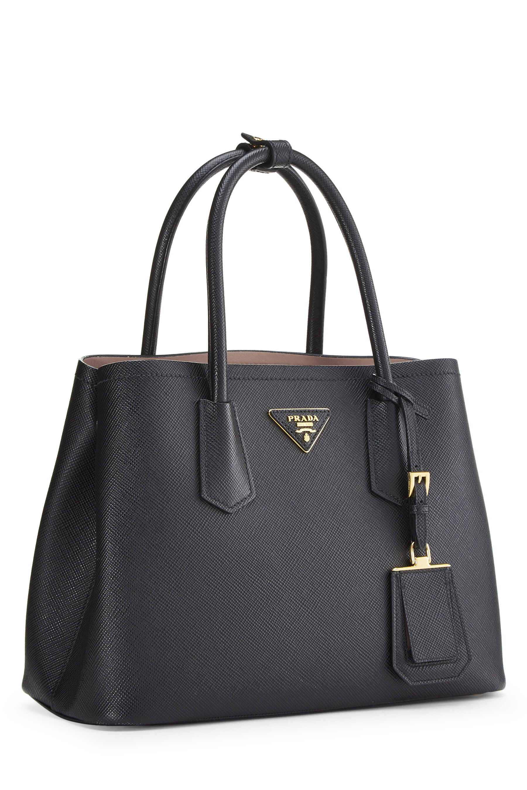 Prada - Black Saffiano Double Bag Small