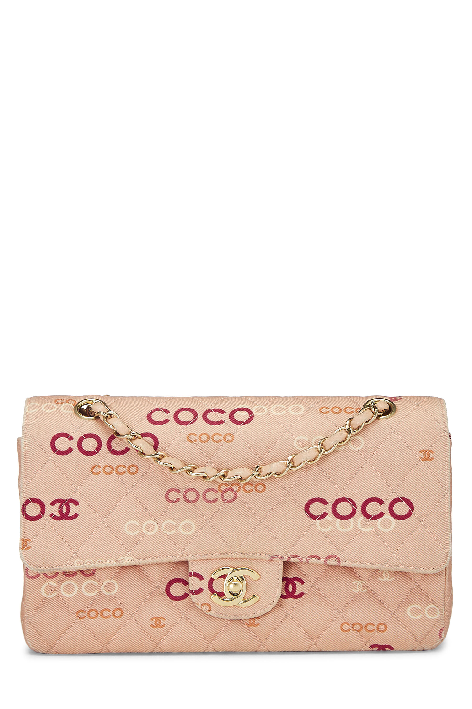 Chanel - Pink Quilted Canvas Coco Classic Double Flap Medium