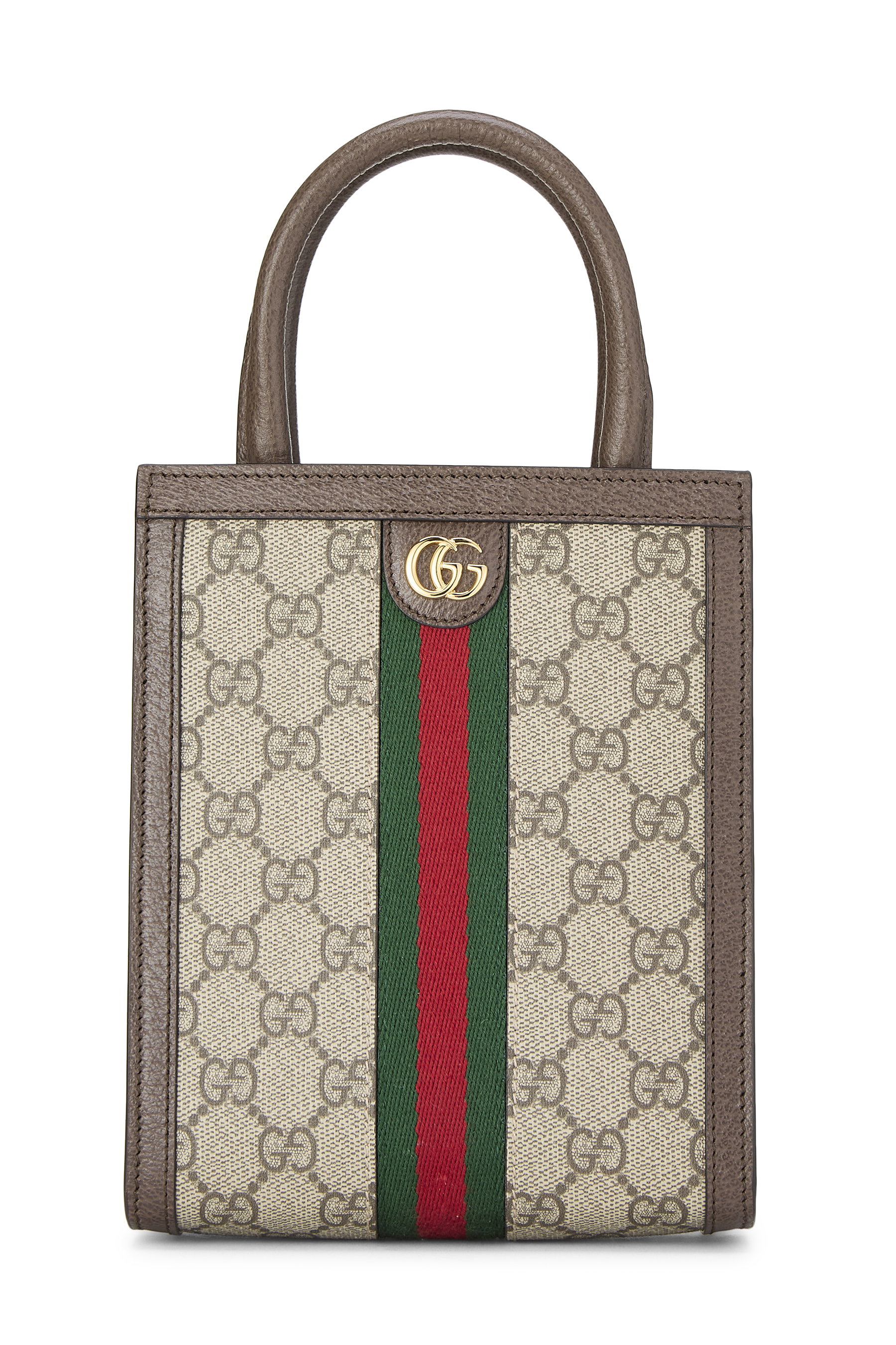 Gucci - Brown GG Supreme Canvas Ophidia Top Handle Shoulder Bag Mini