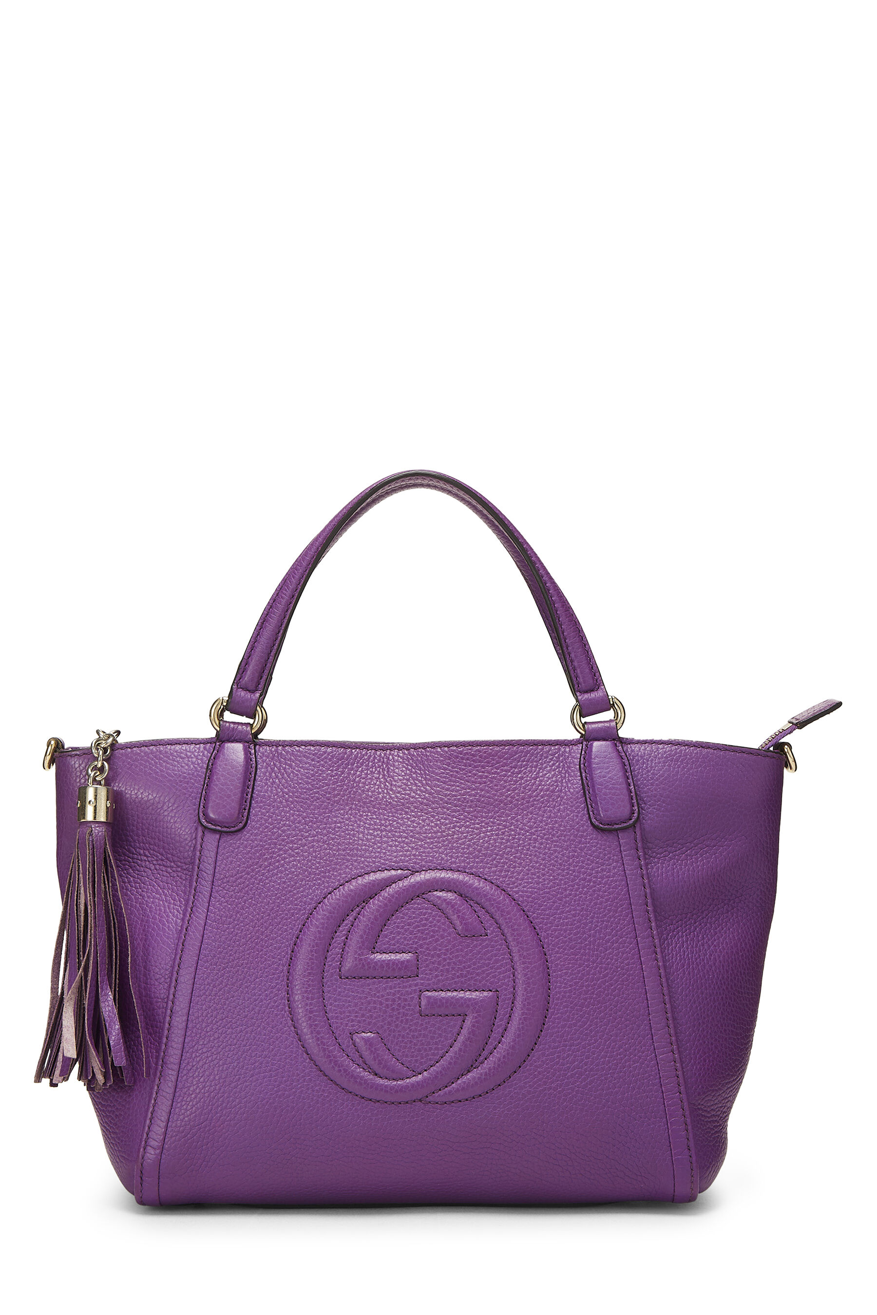 Purple Grained Leather Soho Top Handle Bag