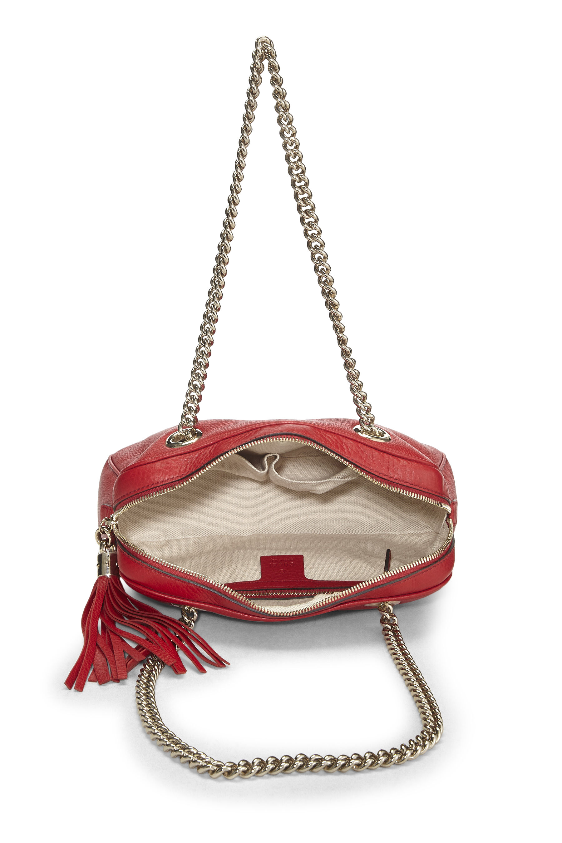 Red Leather Soho Chain Shoulder Bag