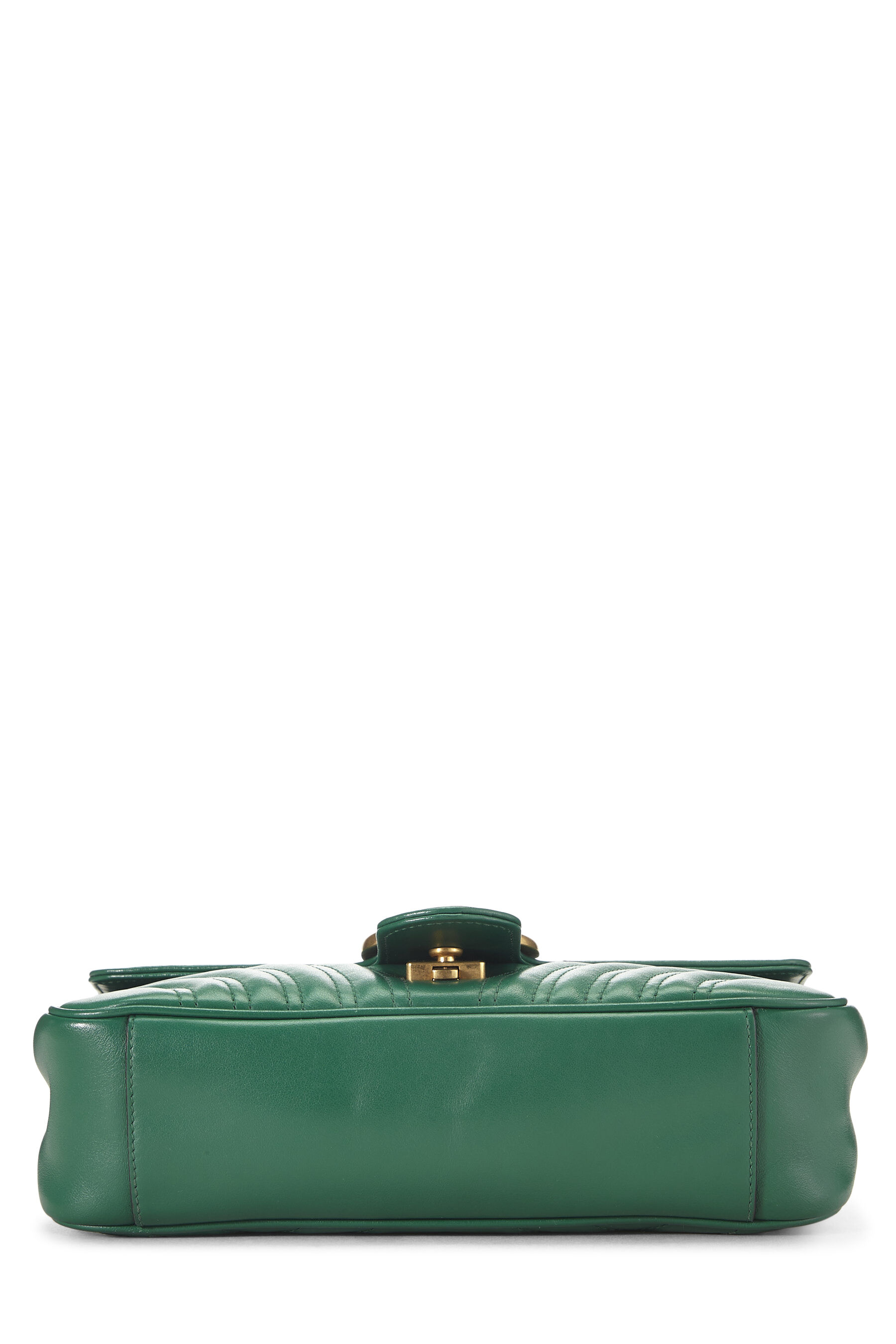 Green Leather Matelassé Marmont Shoulder Bag Small