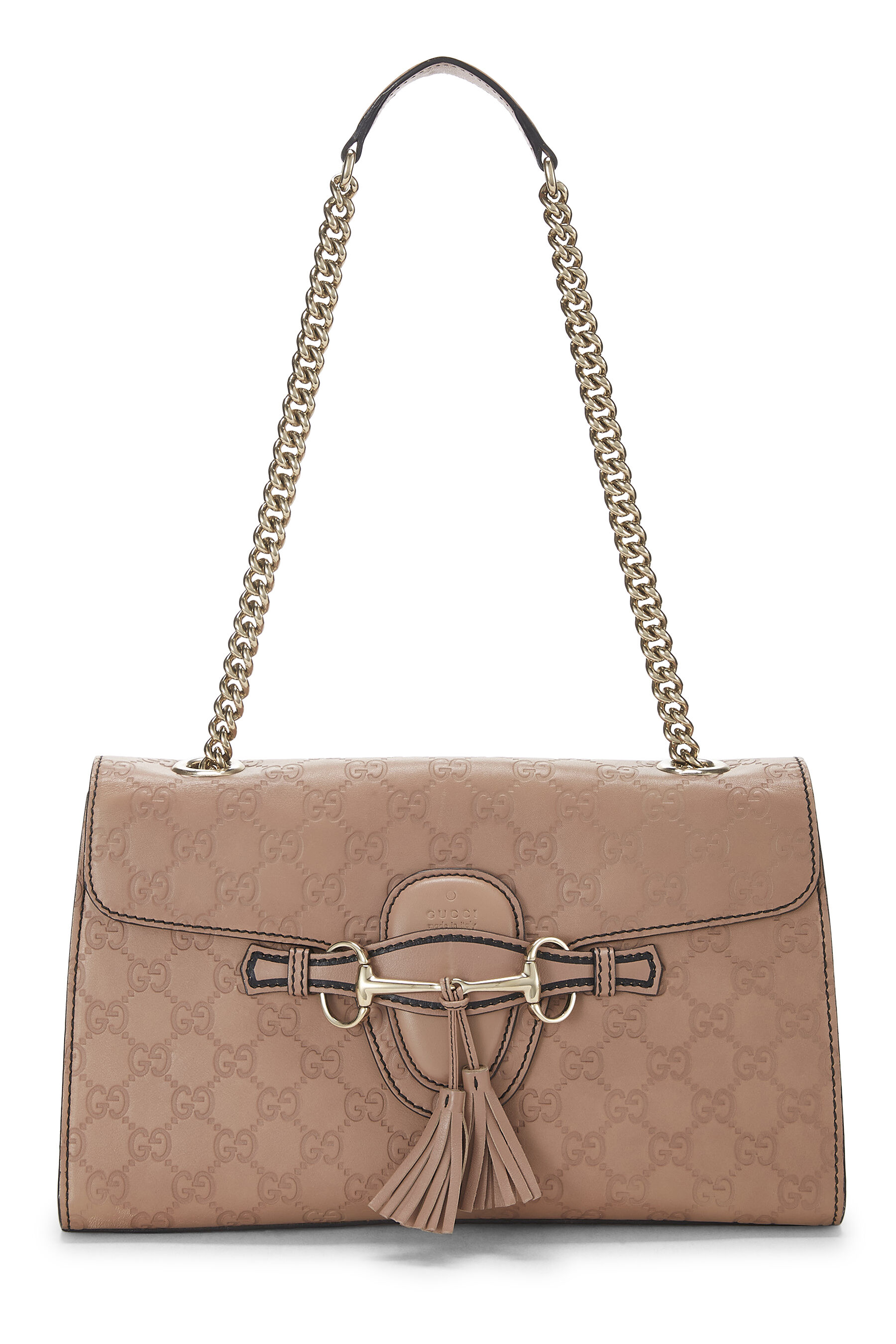 Pink Leather Emily Chain Shoulder Bag