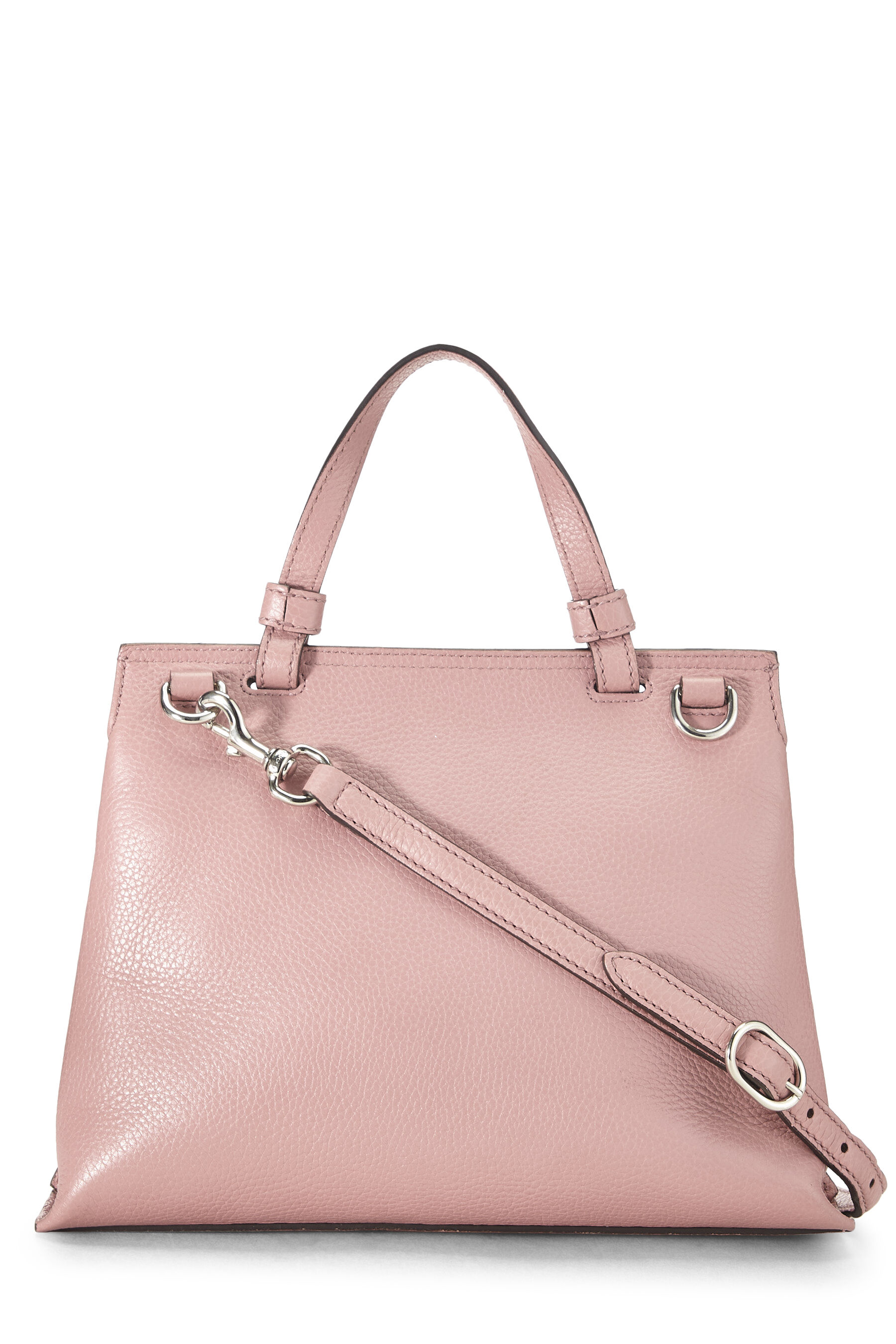 Pink Leather Bamboo Daily Handbag Small