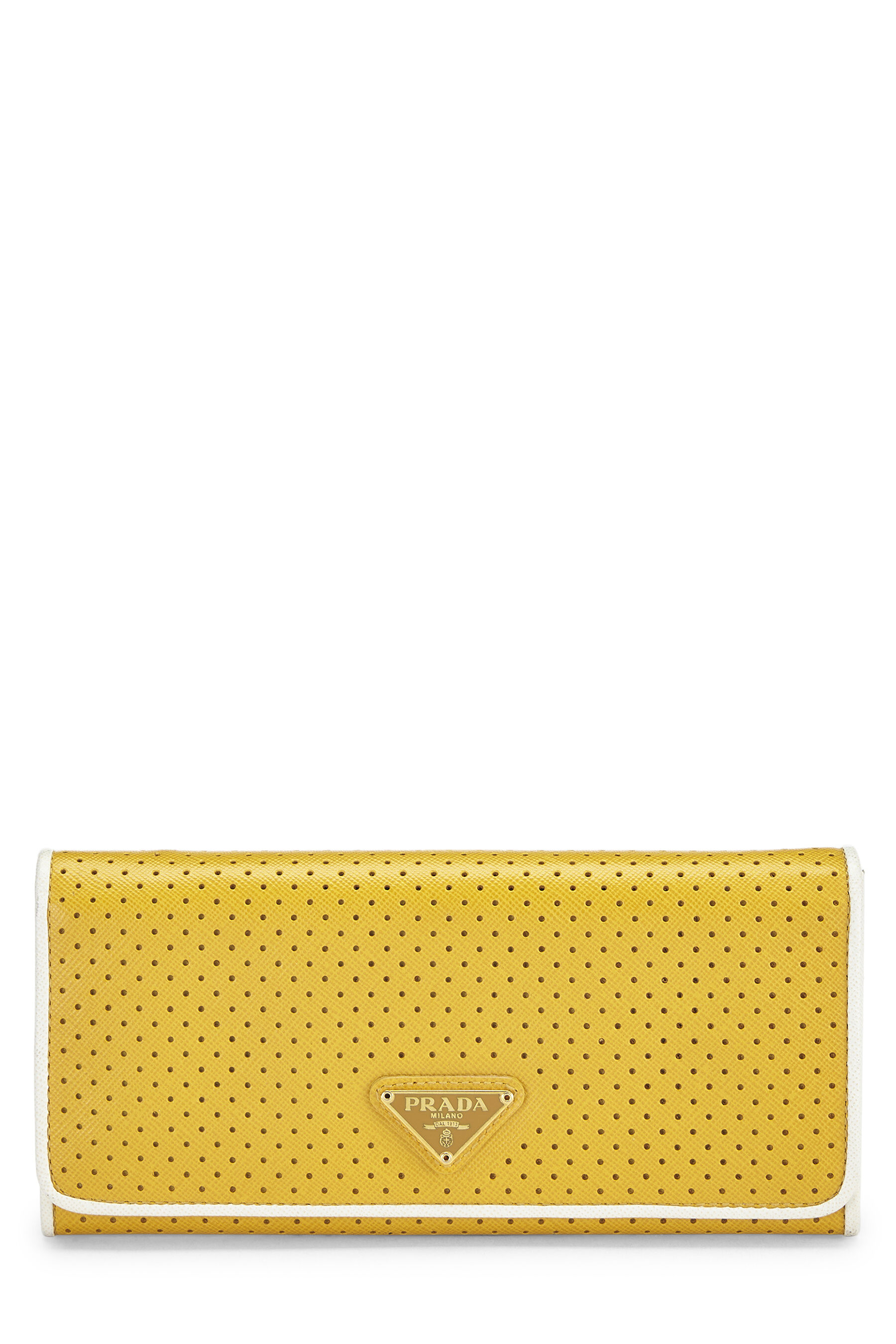 Yellow Perforated Leather Wallet