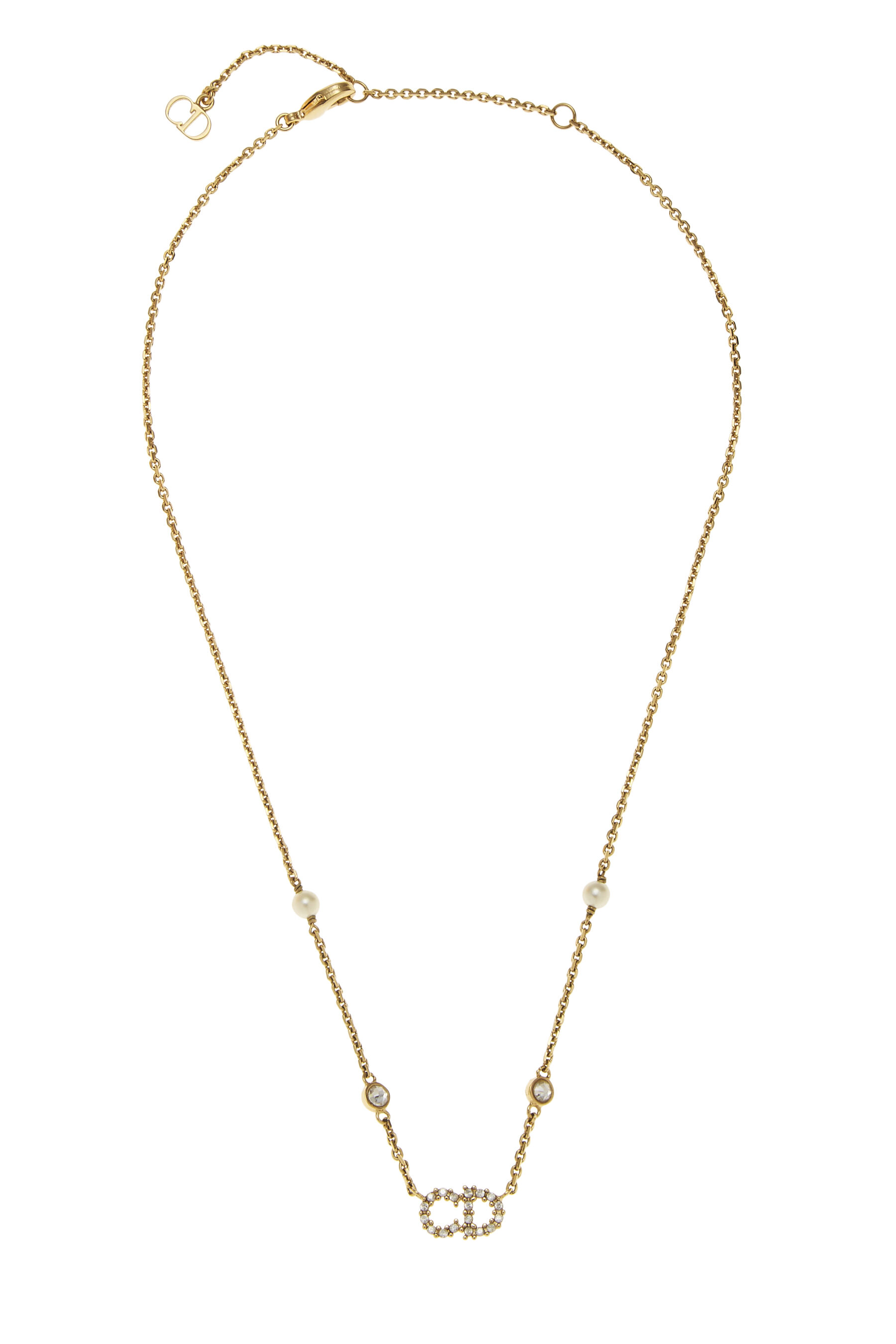 Gold & Crystal Clair D Lune Necklace