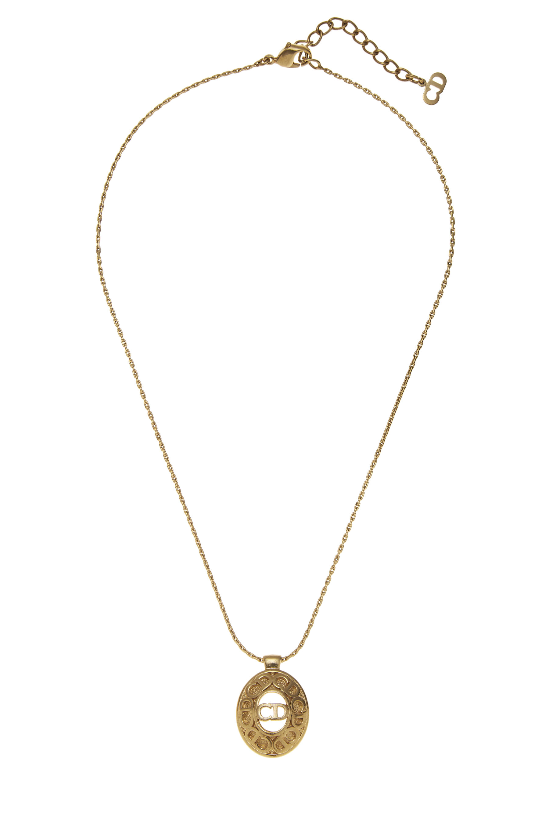 Gold Round 'CD' Necklace
