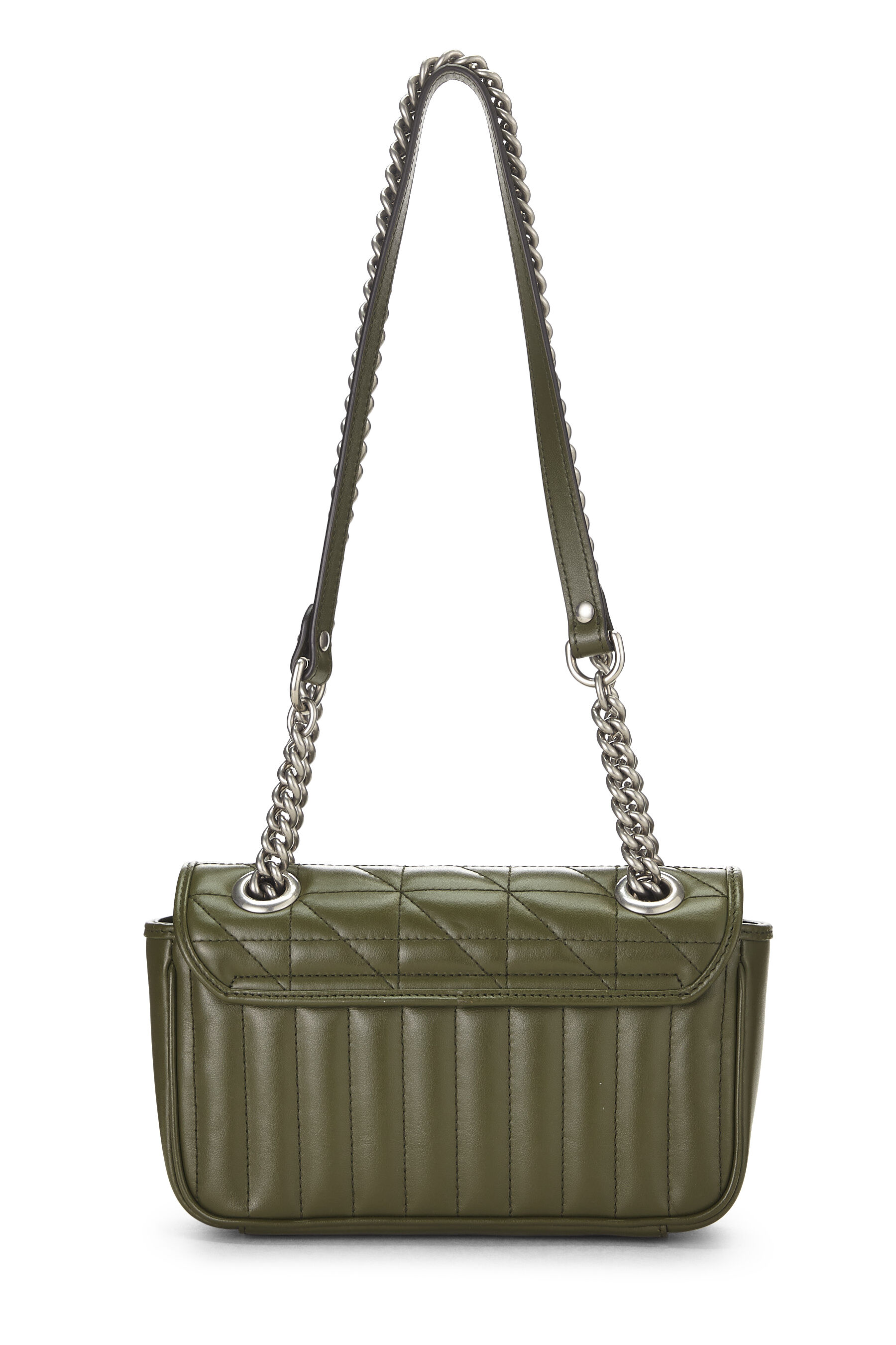 Green Leather GG Marmont Crossbody Bag