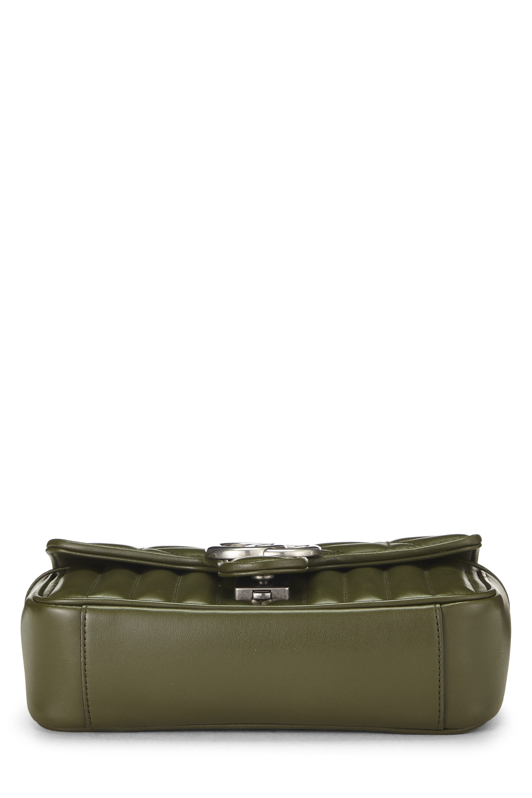 Green Leather GG Marmont Crossbody Bag